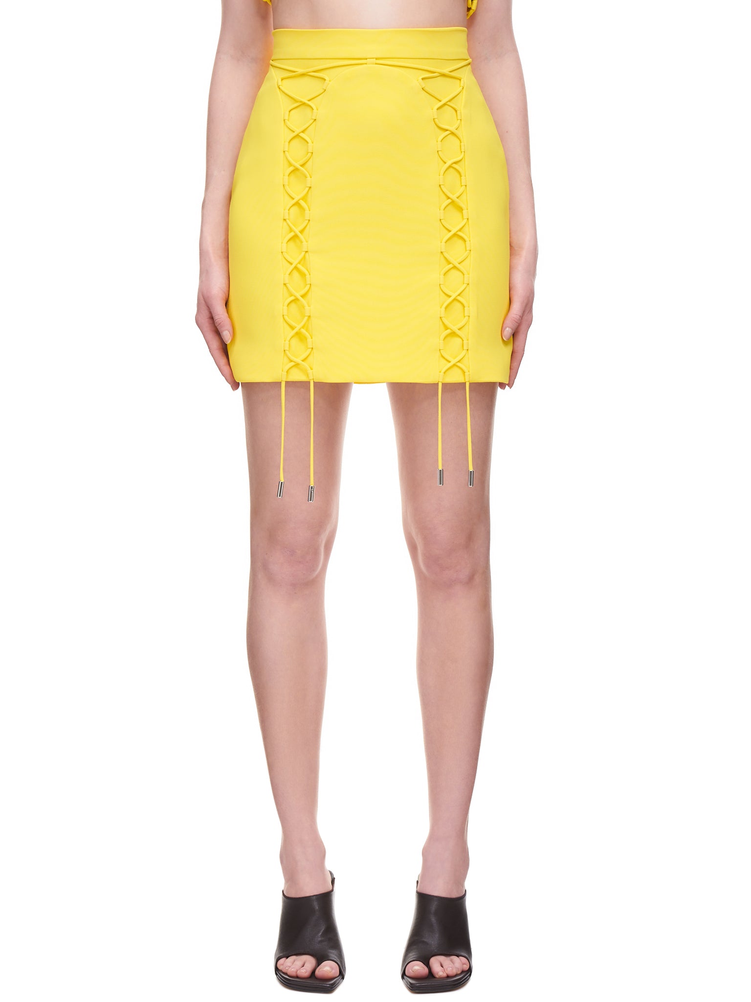 David Koma Front Lacing Mini Skirt | H. Lorenzo - front