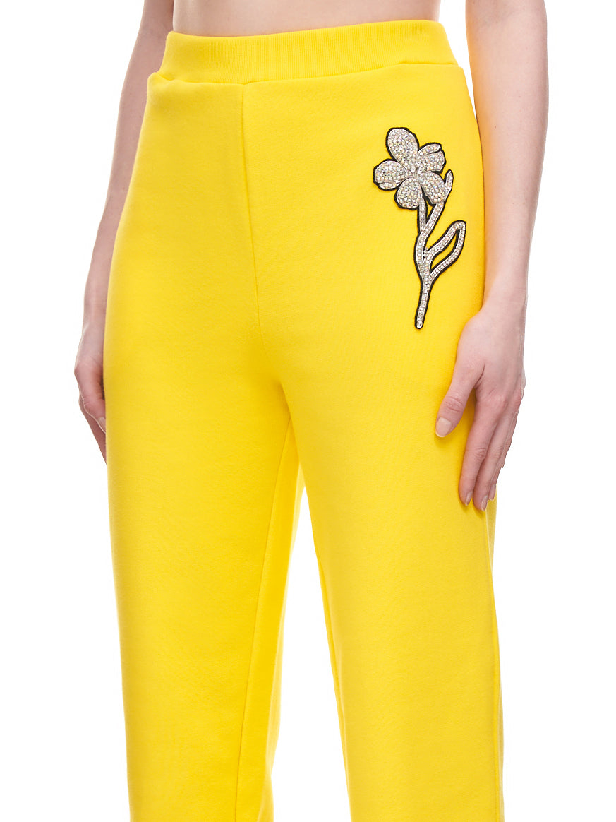 David Koma Pocket Flower Applique Sweatpants | H. Lorenzo - detail