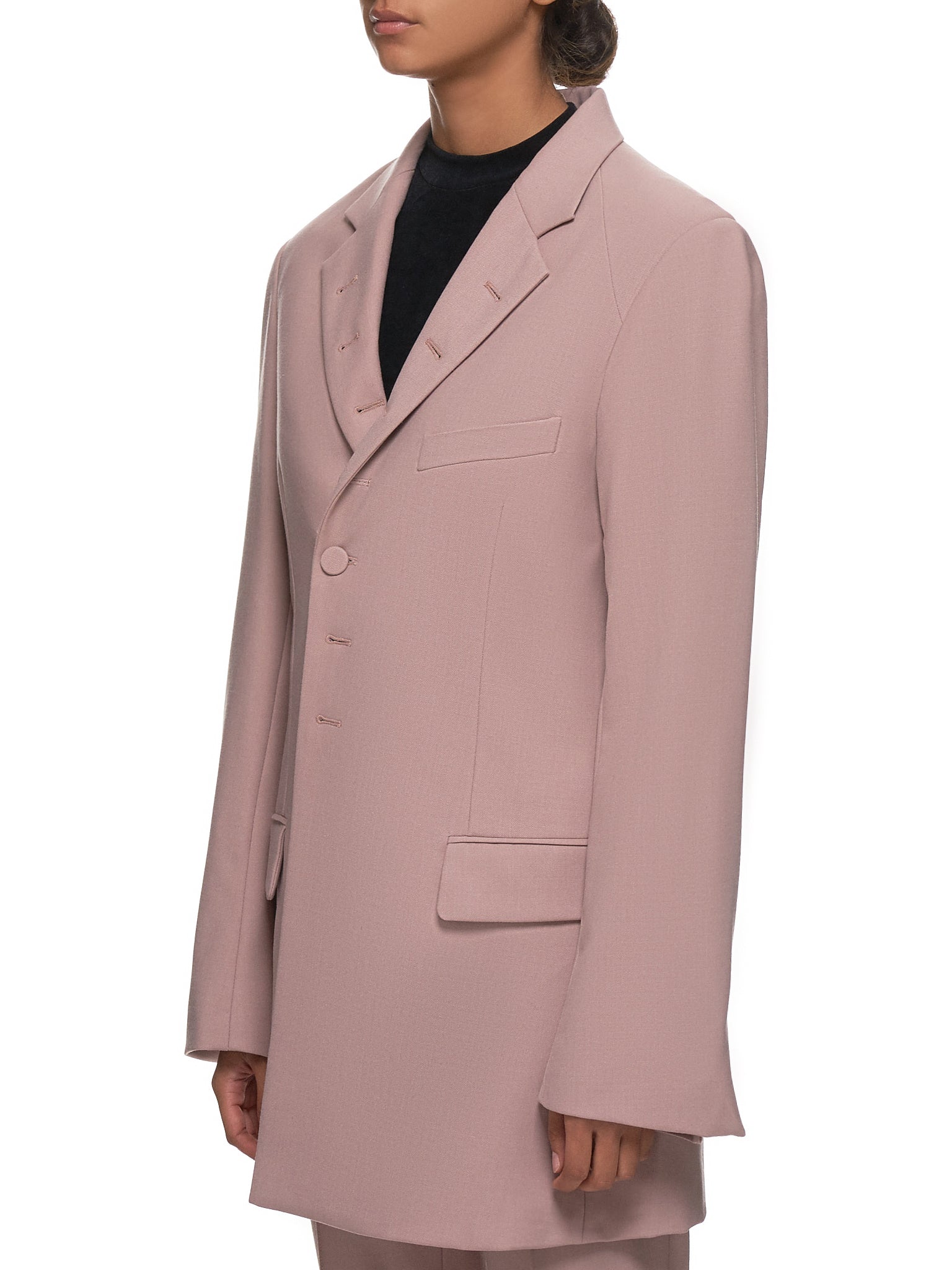 Oversized Button Hole Blazer (R5CA42-WM-ASH-PINK)