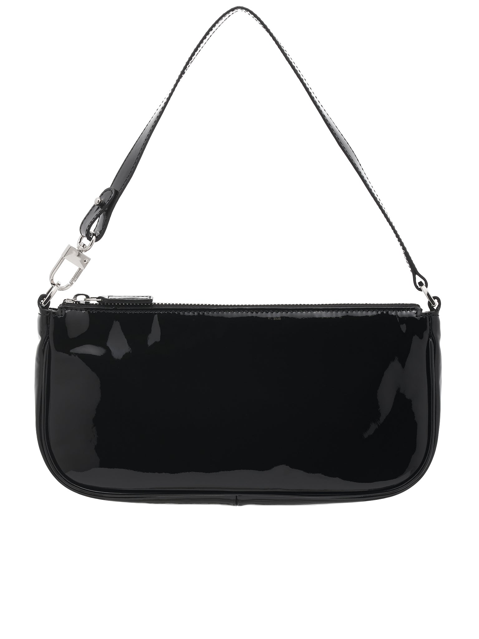 BY FAR Rachel Patent-leather Shoulder Bag in Black