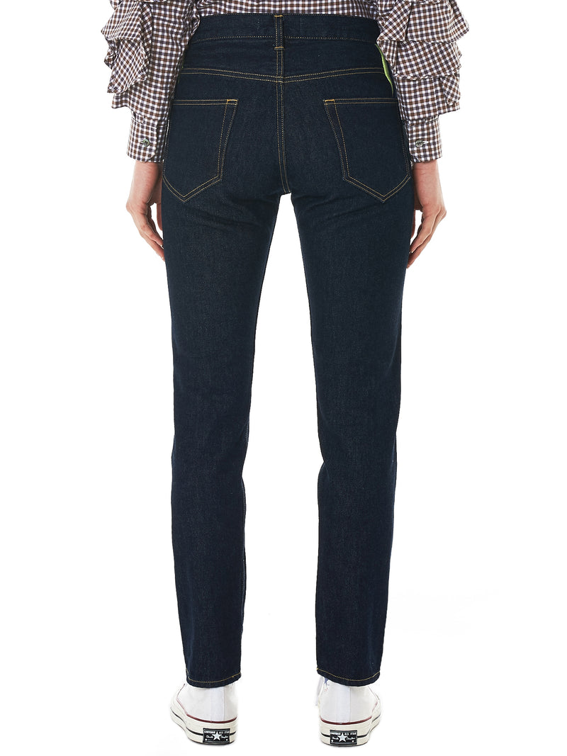 Ribbed Panel Denim Pants (RB-PT-U01-INDIGO)