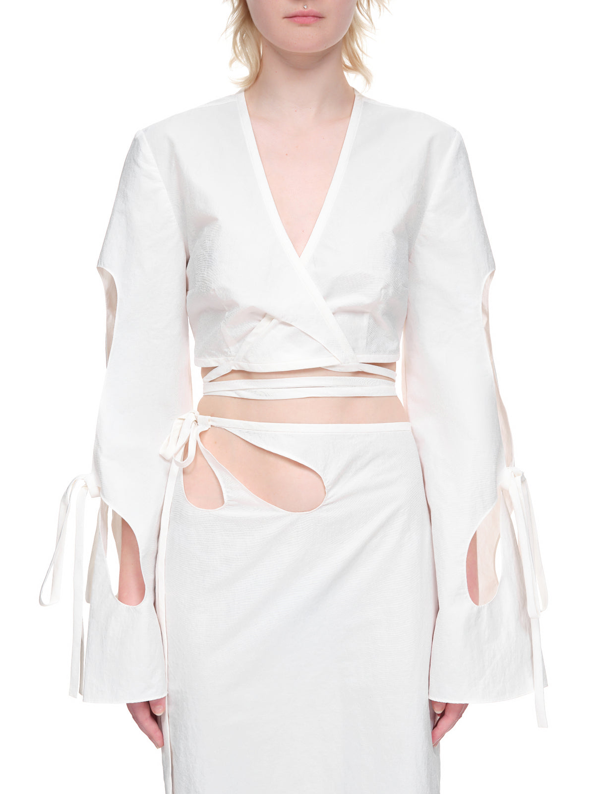 Christopher Esber Anglaise Sleeve Wrap Top | H.Lorenzo - front