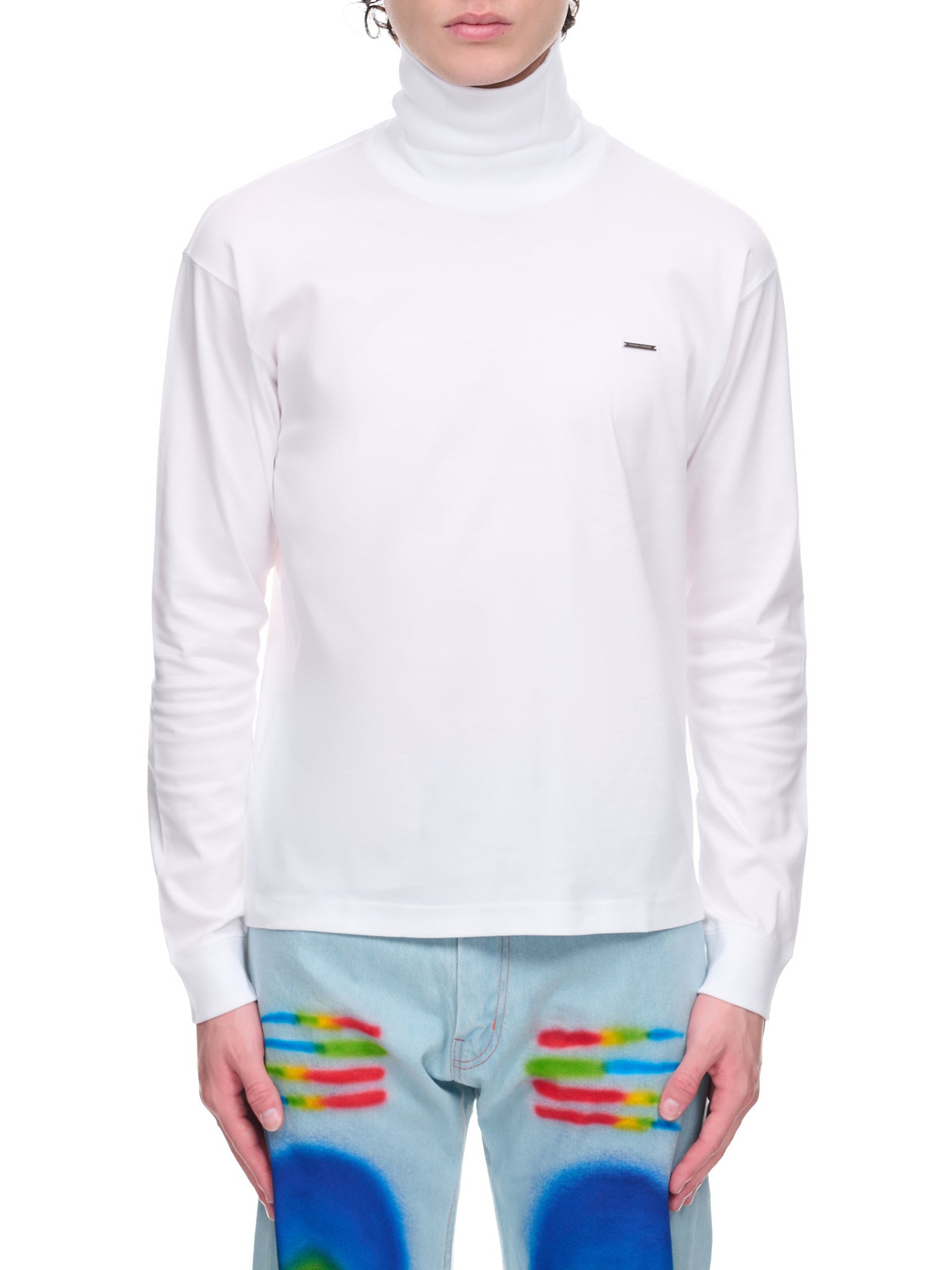 Highneck Long Tee (RO-TO-4242-WHITE)