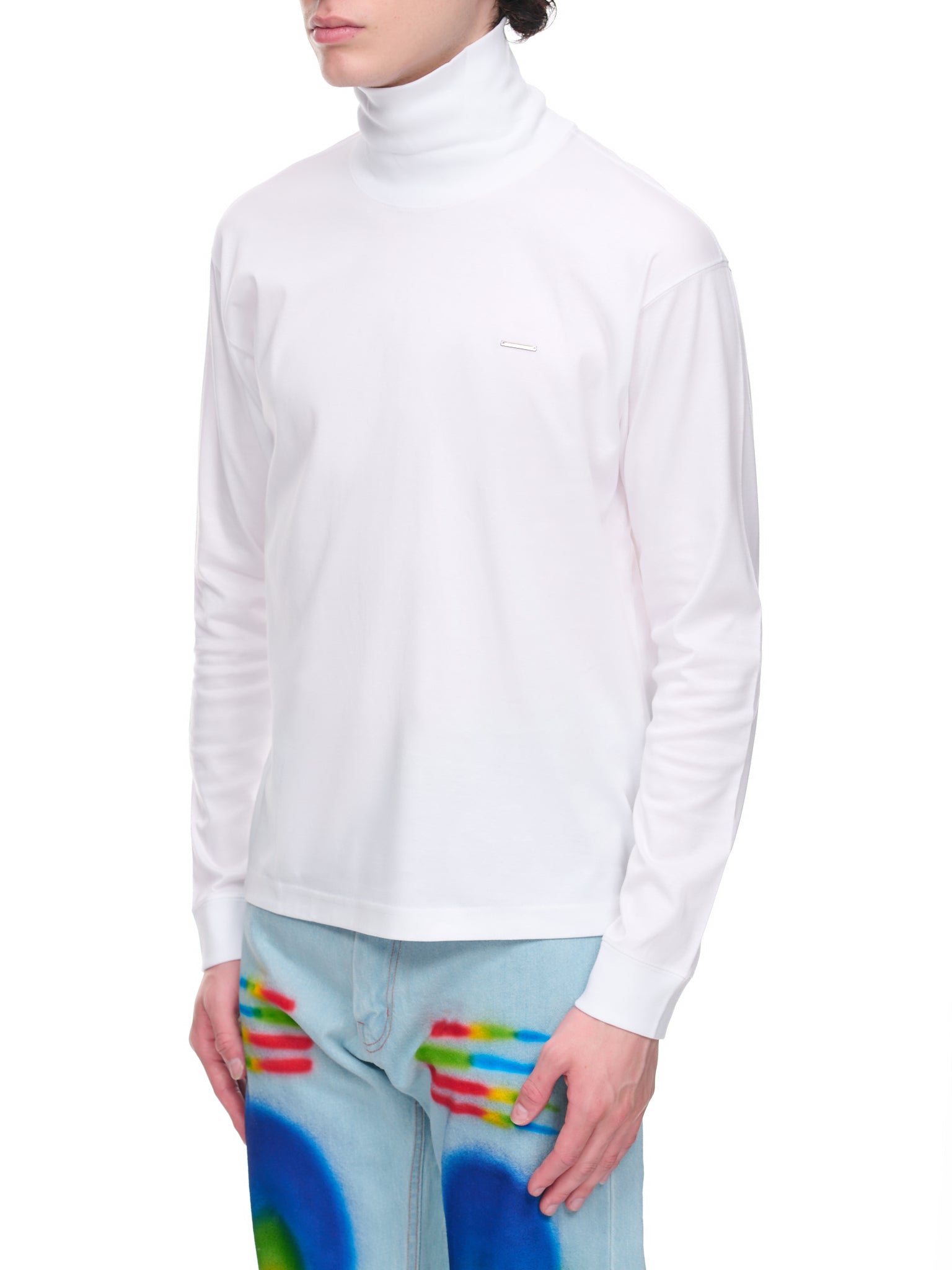 Highneck Long Tee (RO-TO-4242-WHITE)