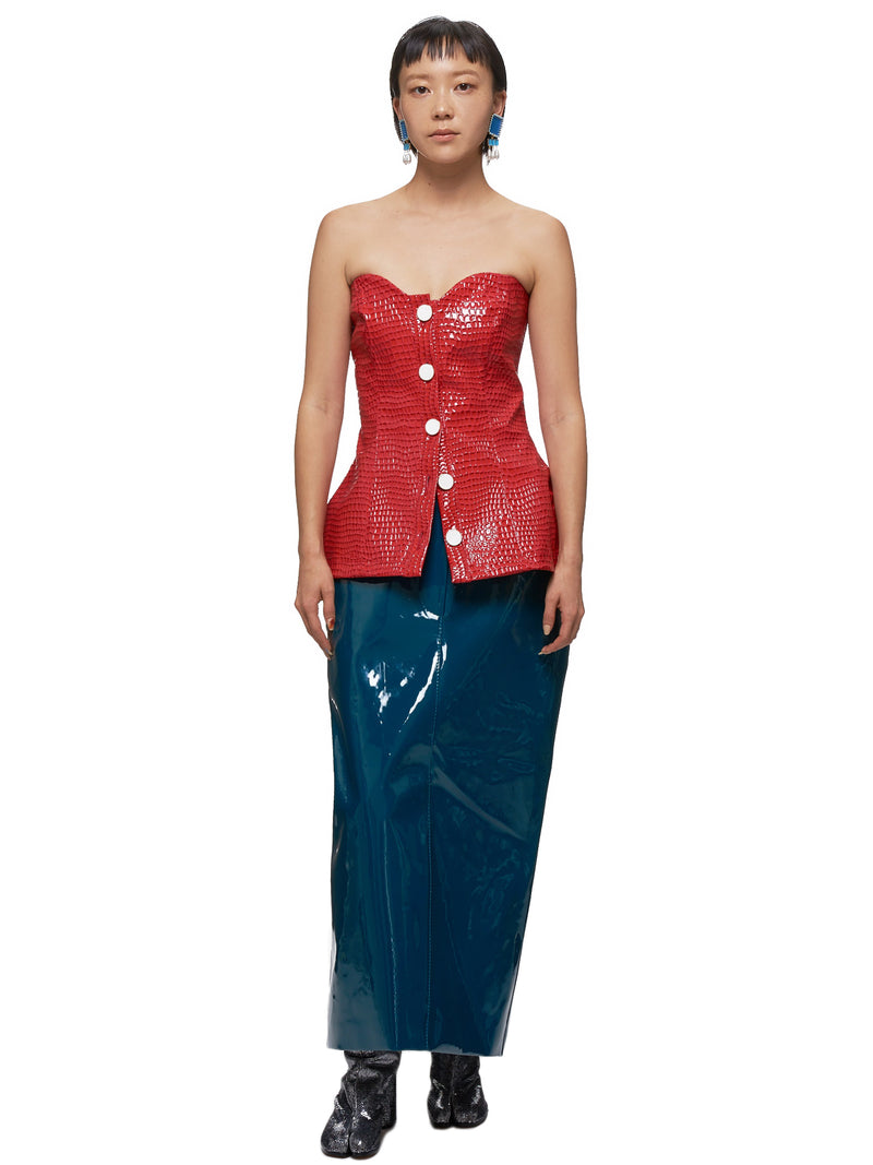 Glossy Maxi Skirt (RR042-PETROL)