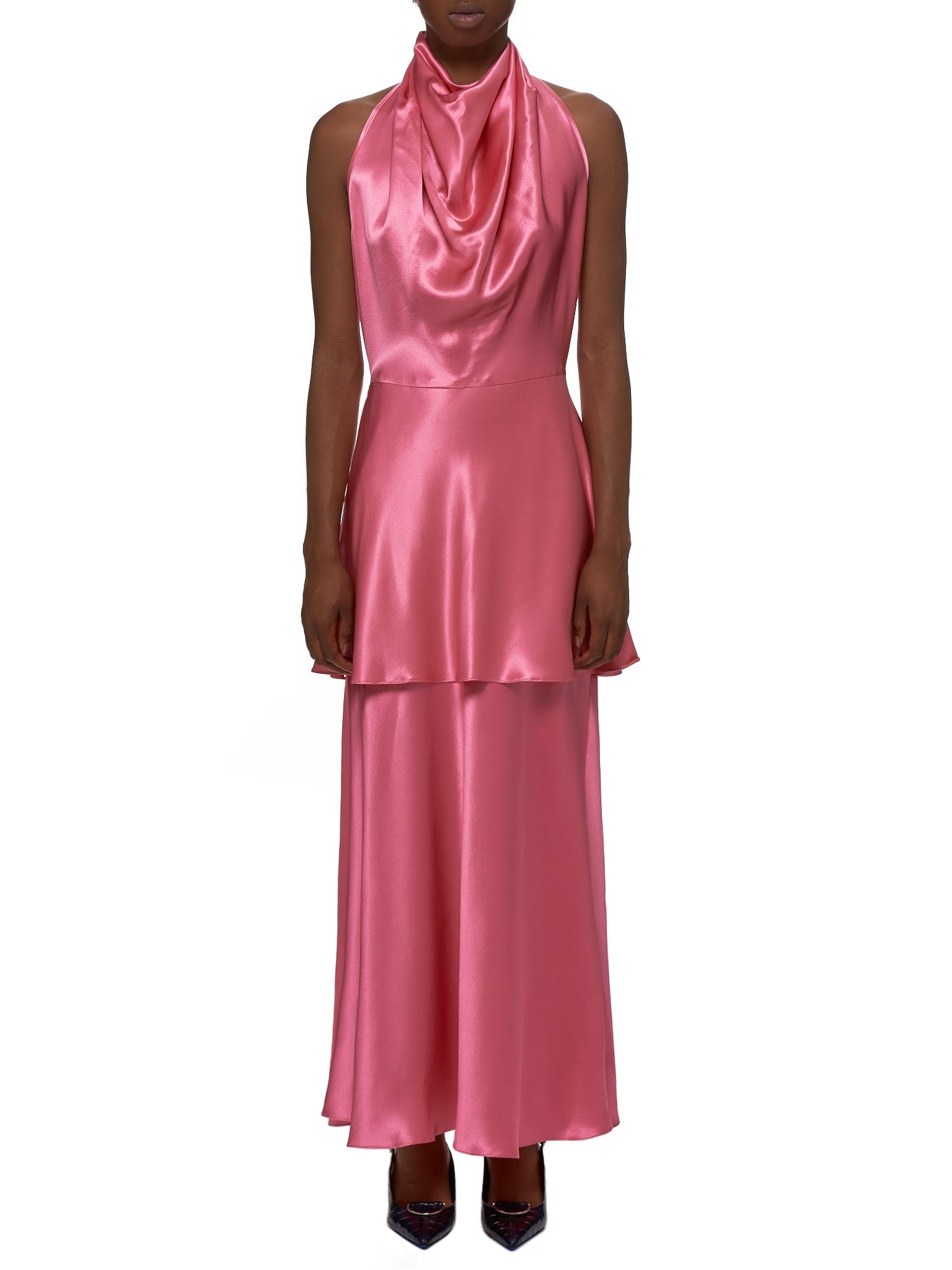 pink art deco dress Fuchsia & Nude Art Deco Sequin Maxi Dress