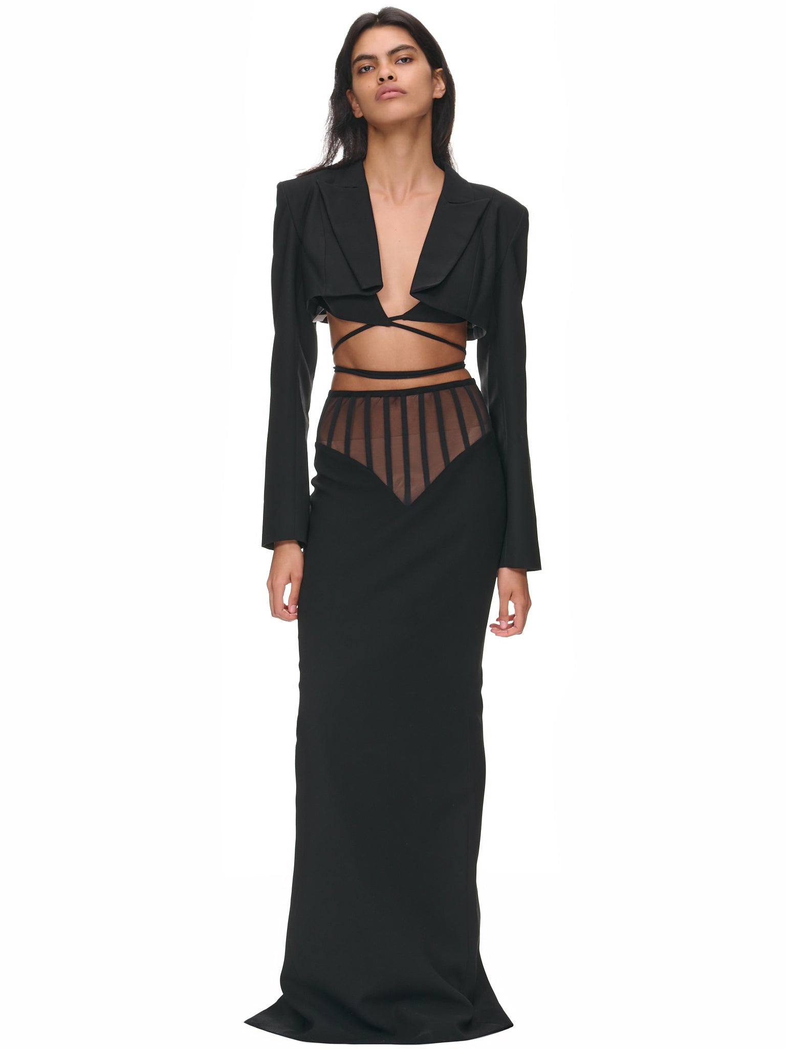 MONOT | H.Lorenzo|Corset Maxi Skirt (ES012S-BLACK), 40 / Black MONOT | H.Lorenzo|Corset Maxi Skirt (ES012S-BLACK), 40 / Black