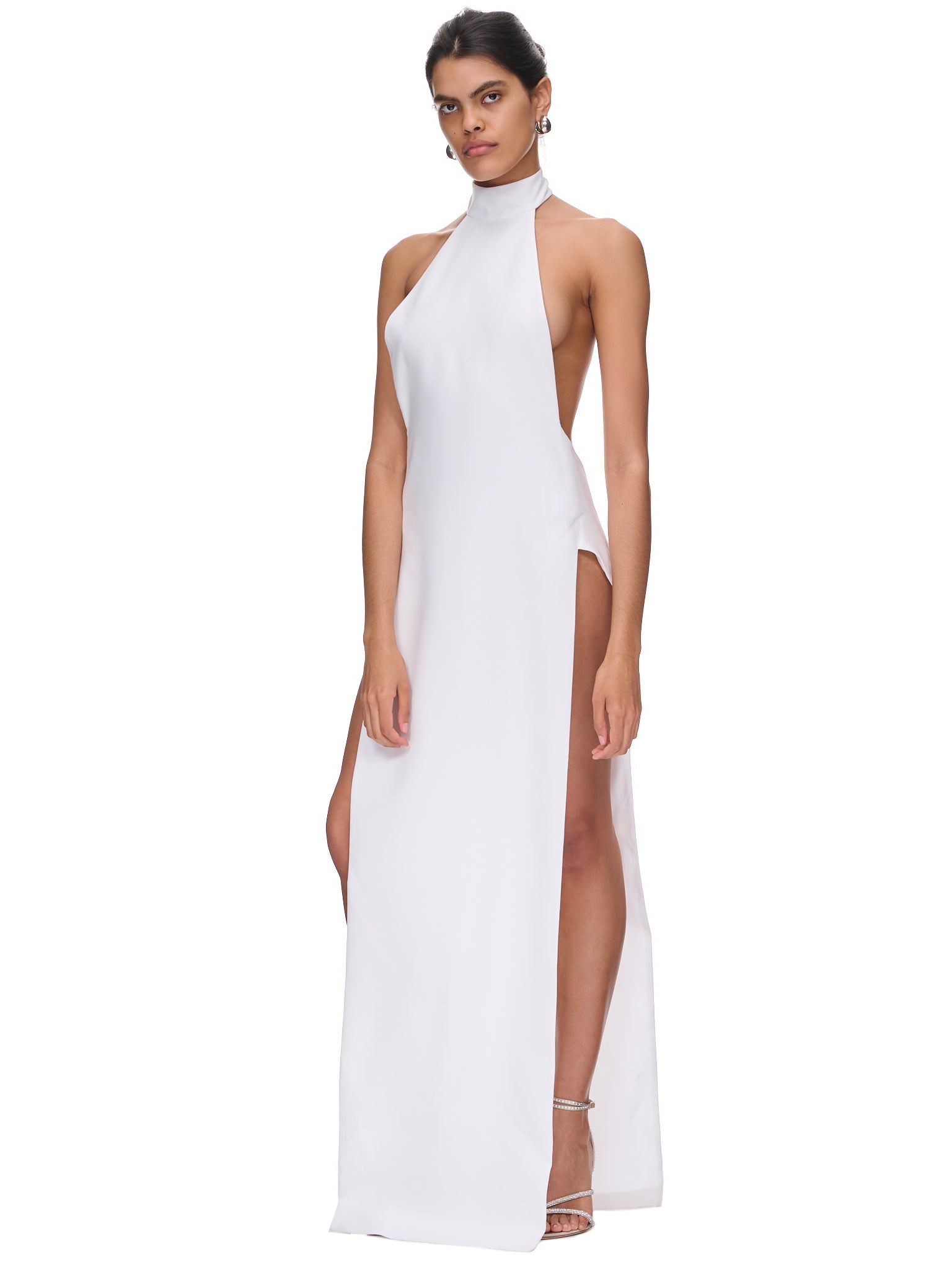 MONOT | H.Lorenzo|Backless Halterneck Dress (RS23-805-WHITE), 40 / White MONOT | H.Lorenzo|Backless Halterneck Dress (RS23-805-WHITE), 40 / White