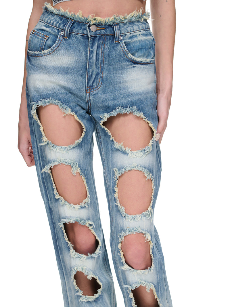 Cut-Out Jeans (RSS23WV10B-BLUE-DENIM)