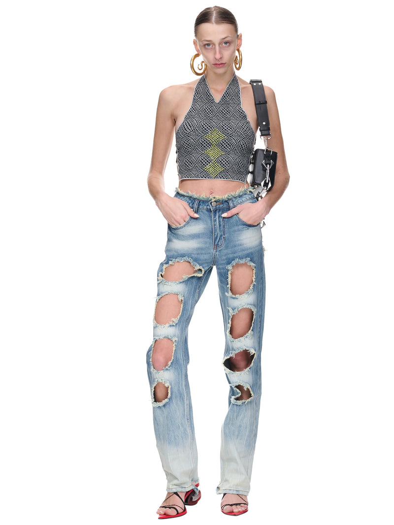 Cut-Out Jeans (RSS23WV10B-BLUE-DENIM)
