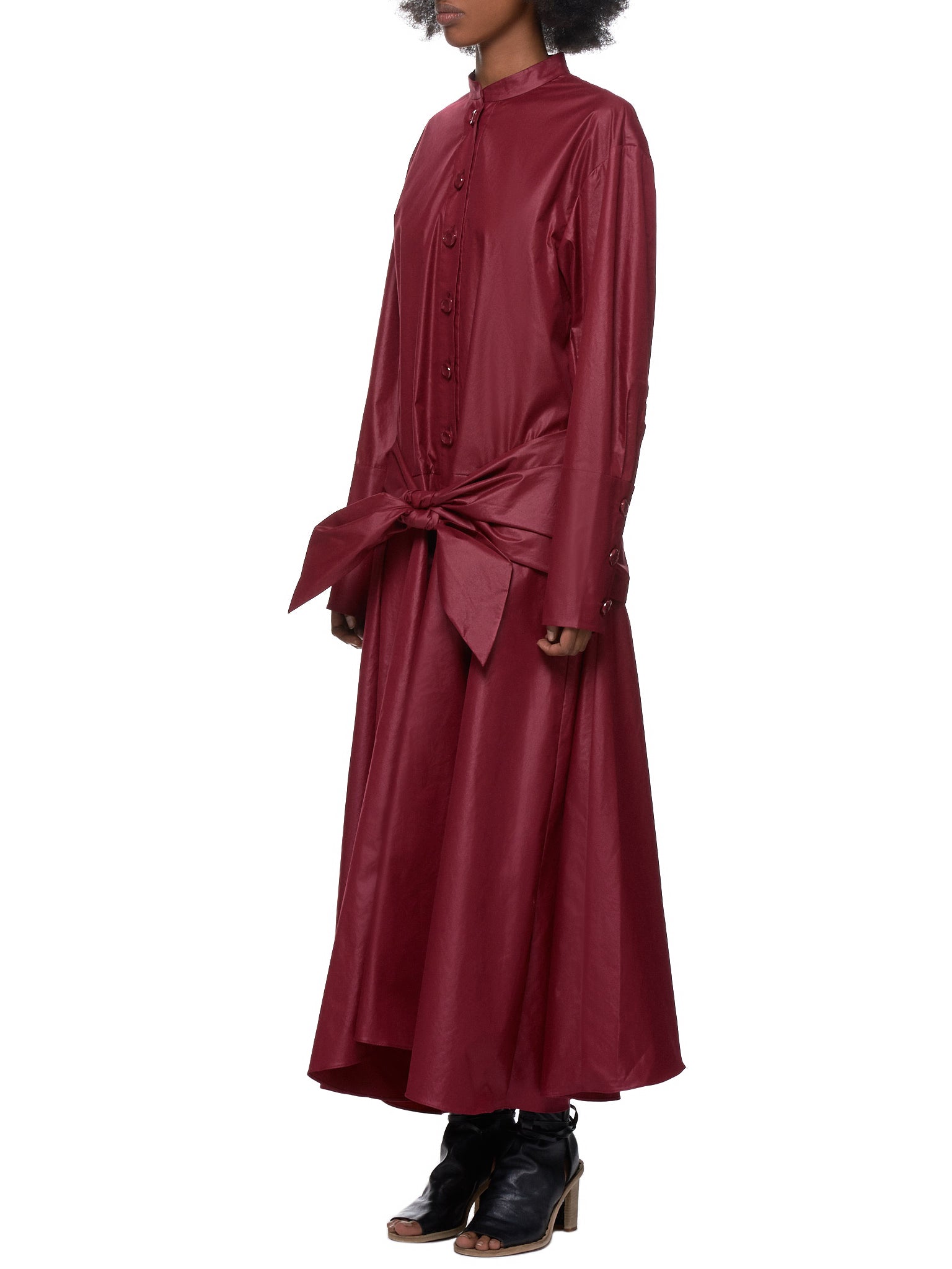 burgundy button up dress Burgundy Button Up Ruffle Dress