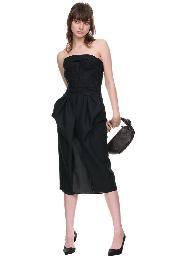 Herringbone Woven Dress (S51CU0323-S53221-BLACK)