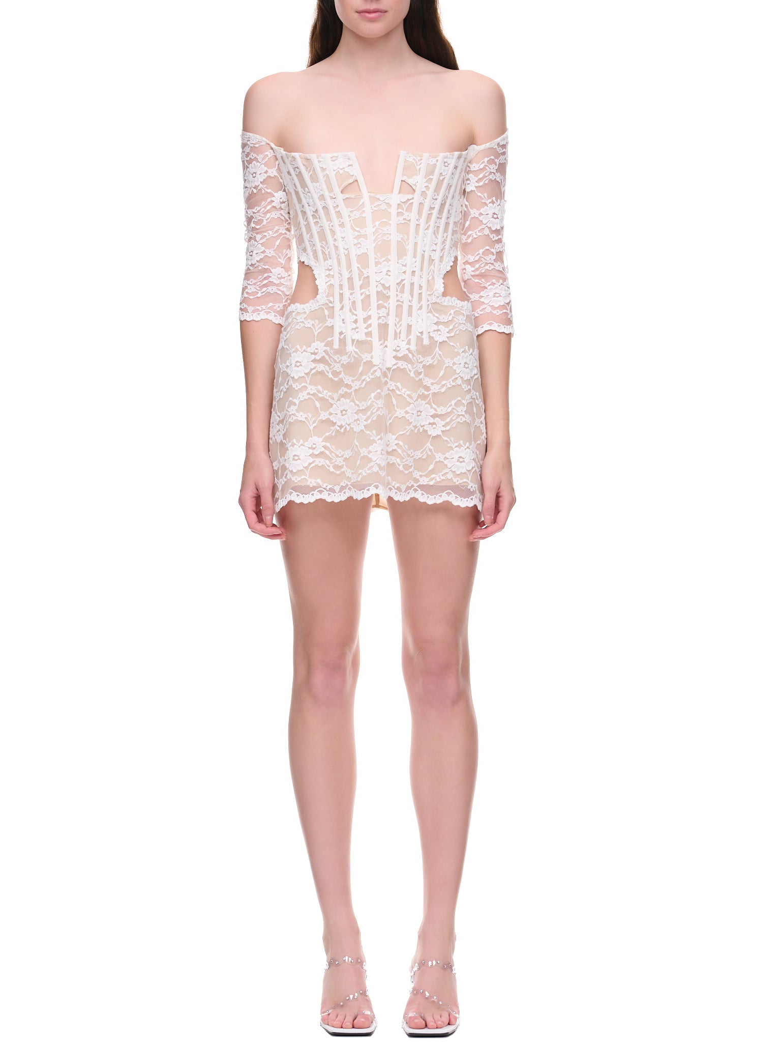 Lace Corset Dress (SBHL019-CREAM-NUDE)