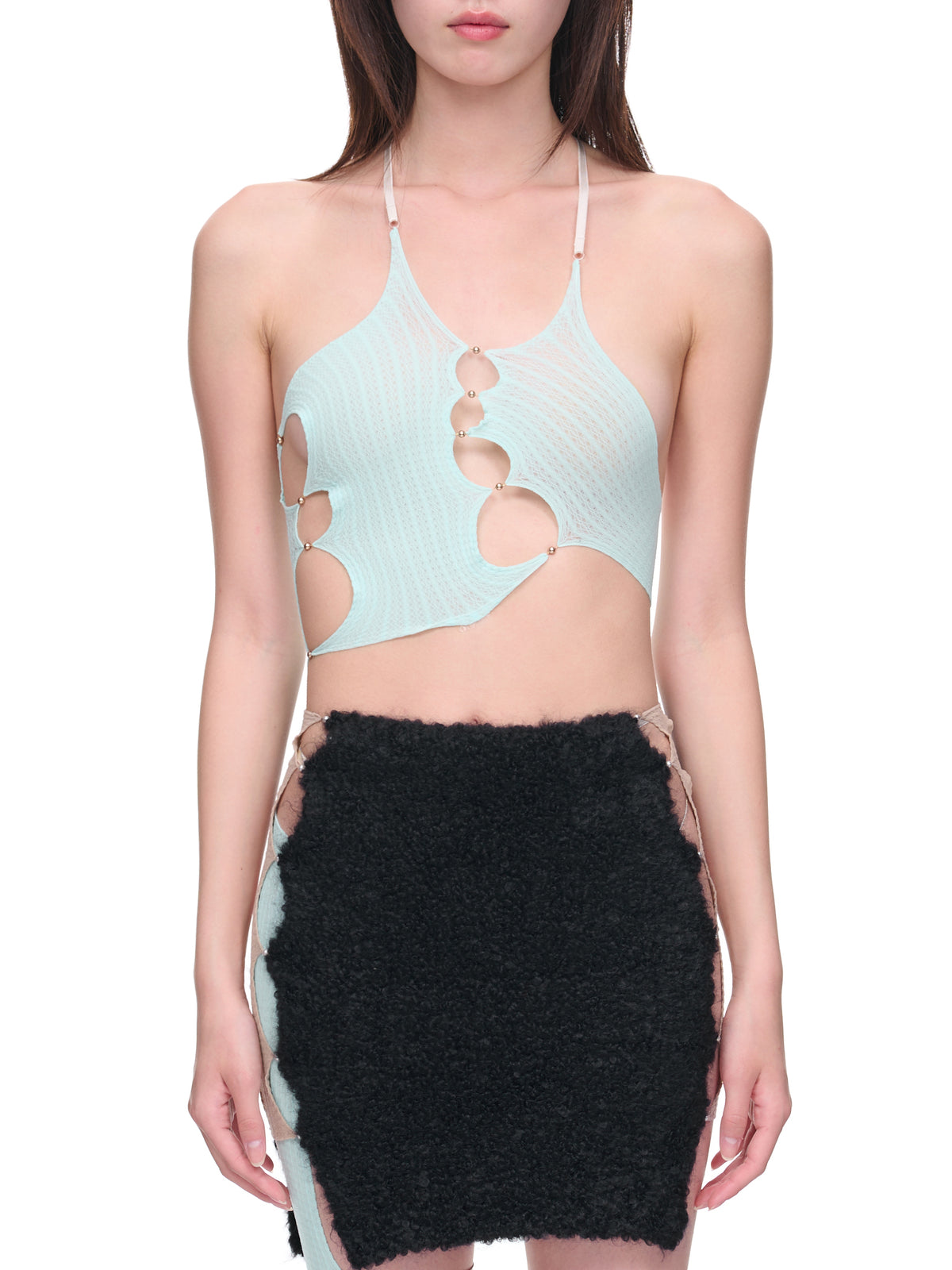 Cut-Out Bodysuit Top (SF02C-CYAN)