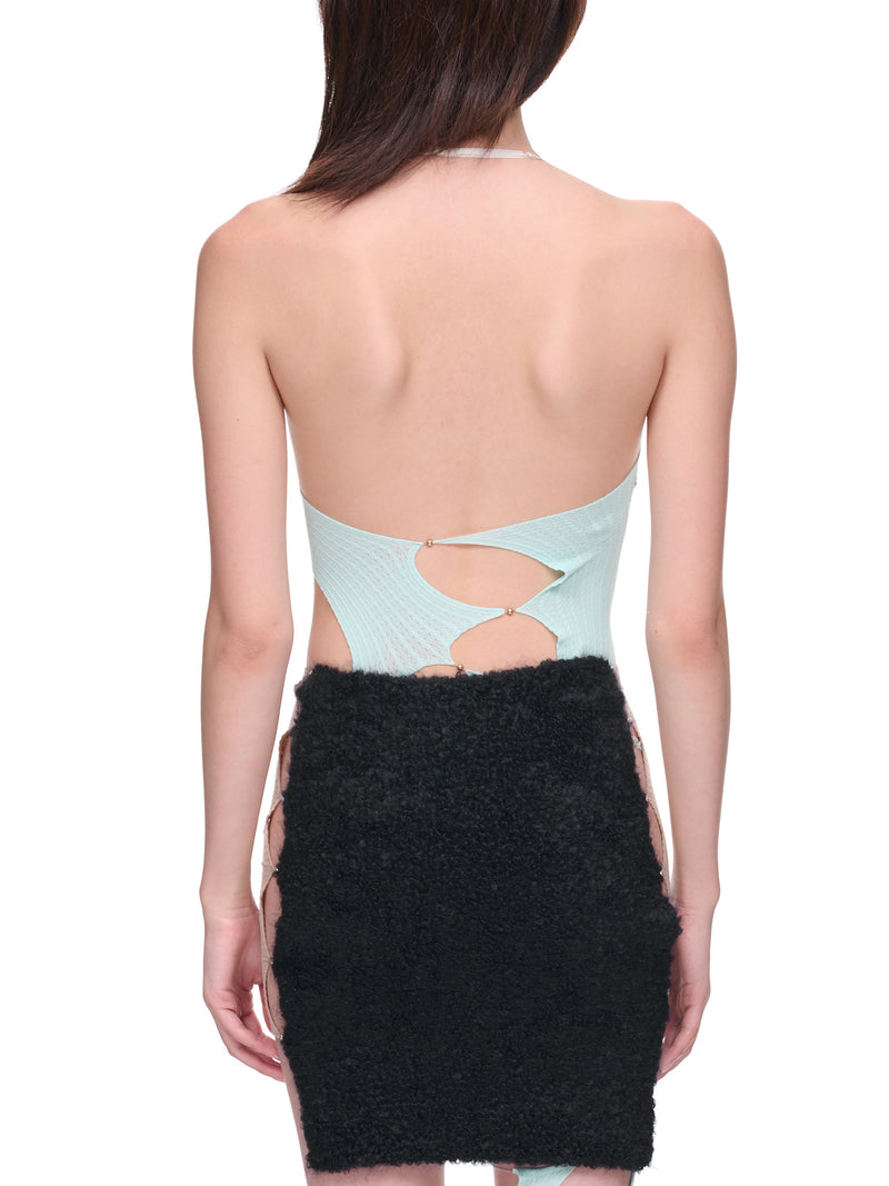 Cut-Out Bodysuit Top (SF02C-CYAN)