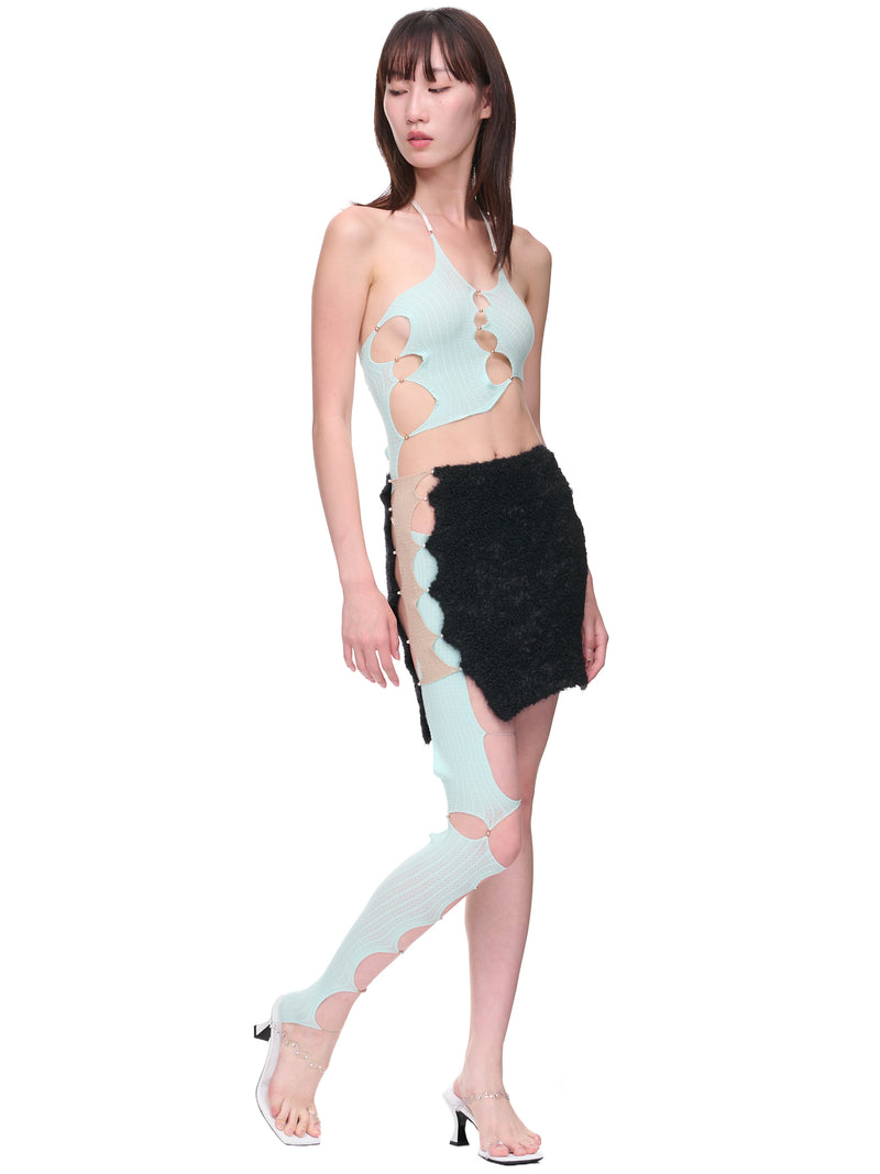 Cut-Out Bodysuit Top (SF02C-CYAN)