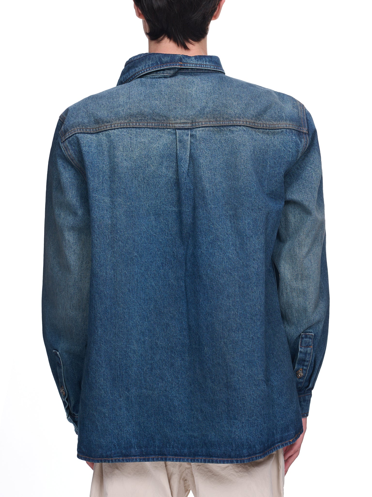 Double Collar Denim Overshirt (SHIRT63-S24-D14-VINTAGE-NAVY)