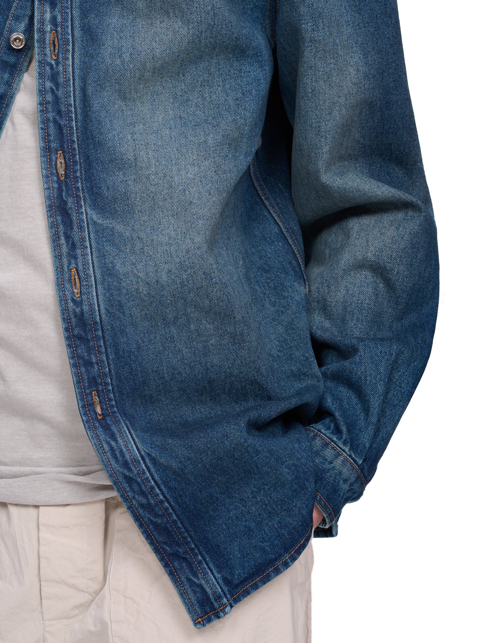 Double Collar Denim Overshirt (SHIRT63-S24-D14-VINTAGE-NAVY)