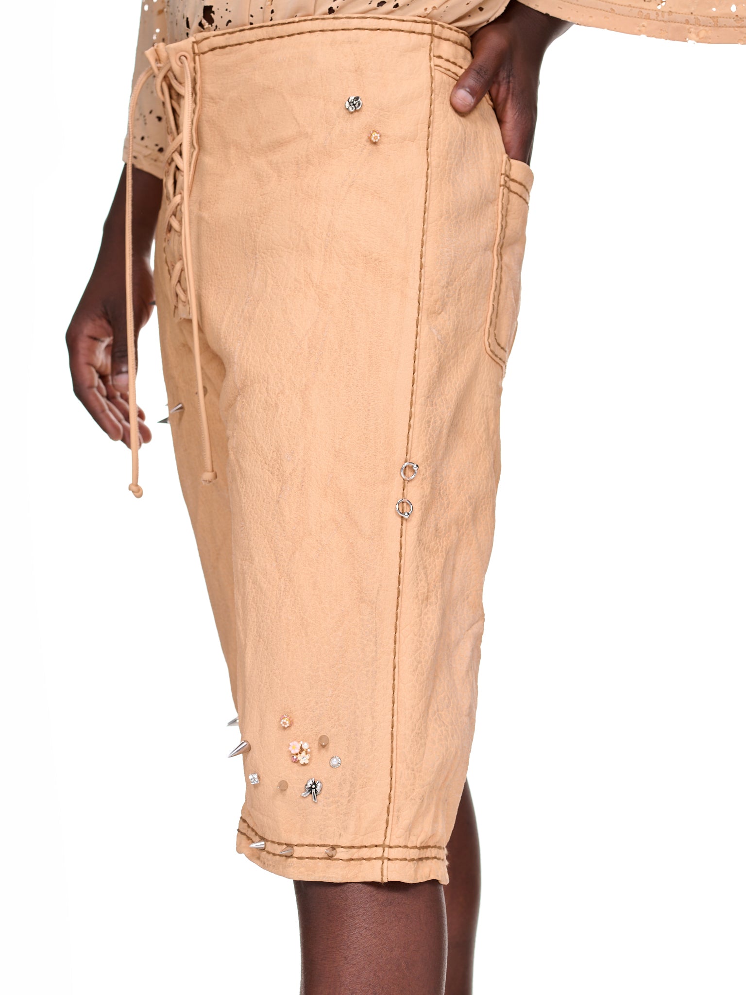 Leather on sale shorts h