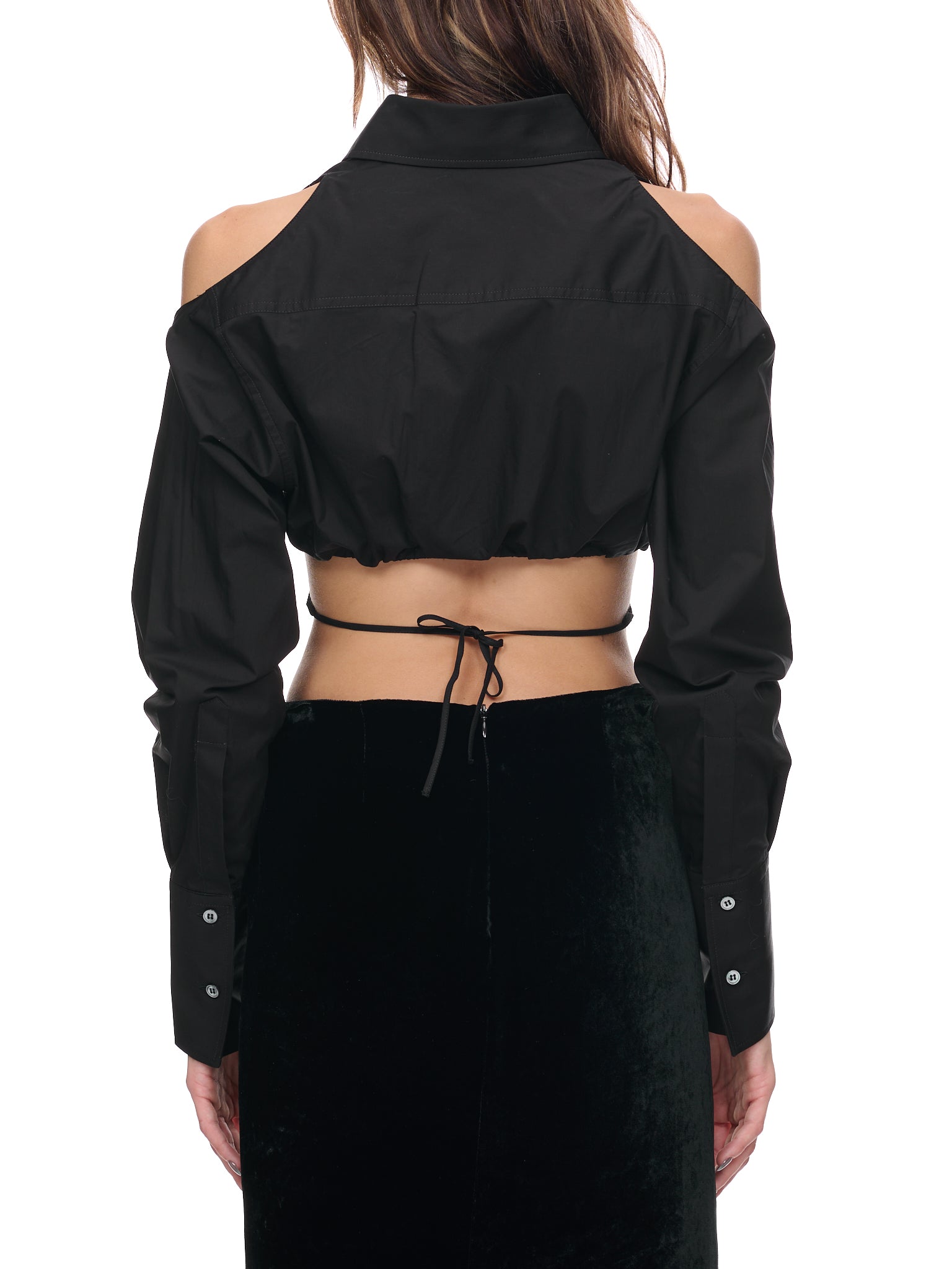 Shoulder Cut-Out Shirt (SHT013-BLACK)