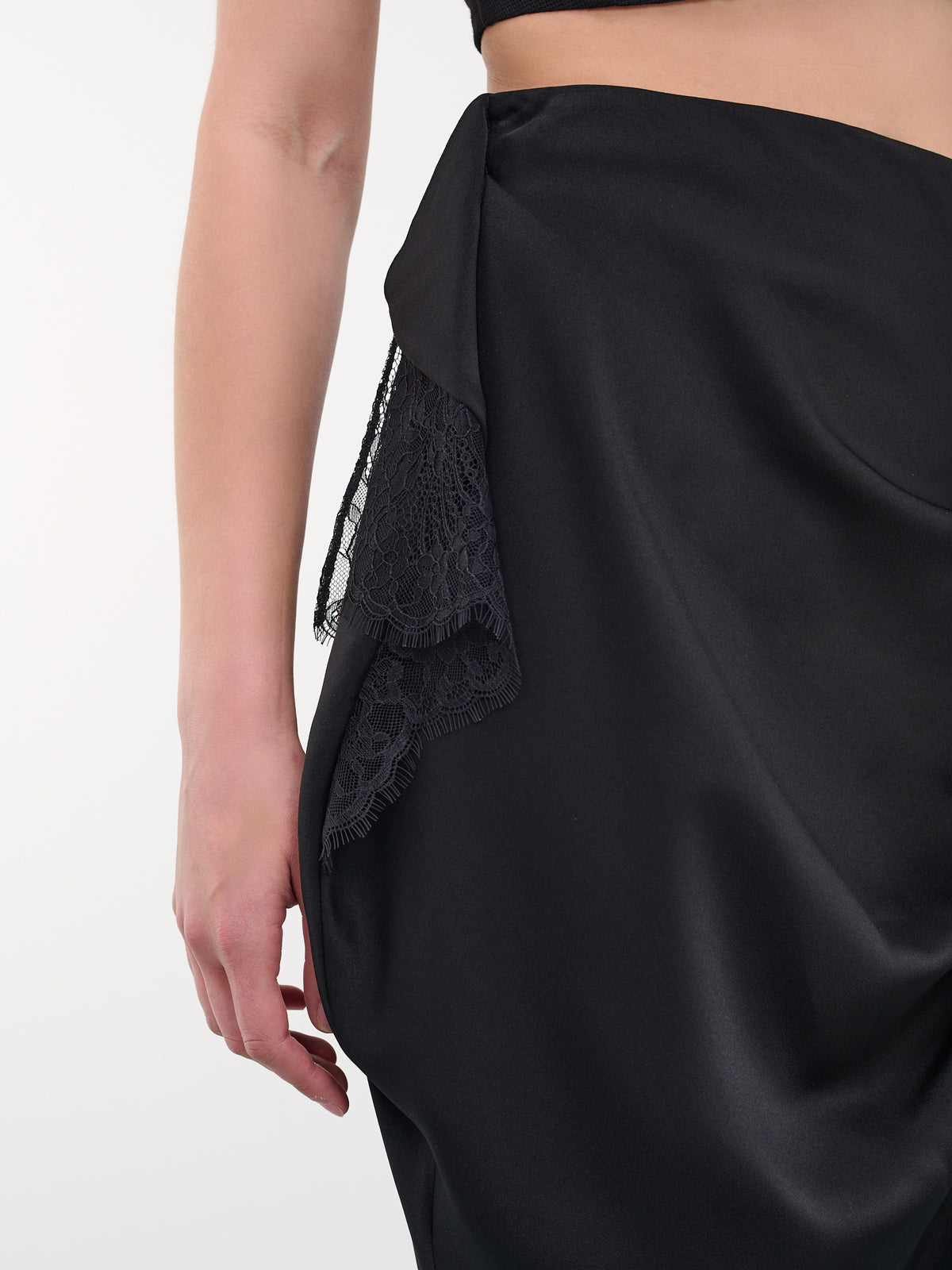 Ruched Lace Skirt (SK0137-PG1275-999-BLACK)