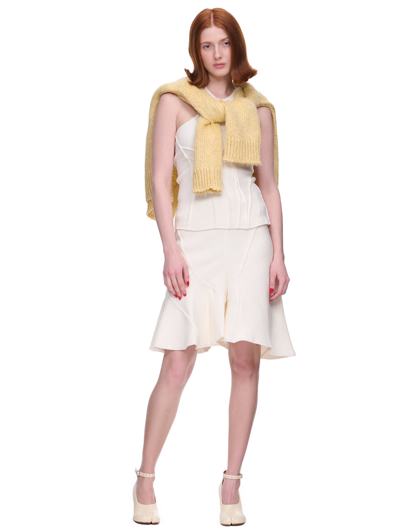 Rib Knit Skirt (SK02843105-0105-OFFWHITE)