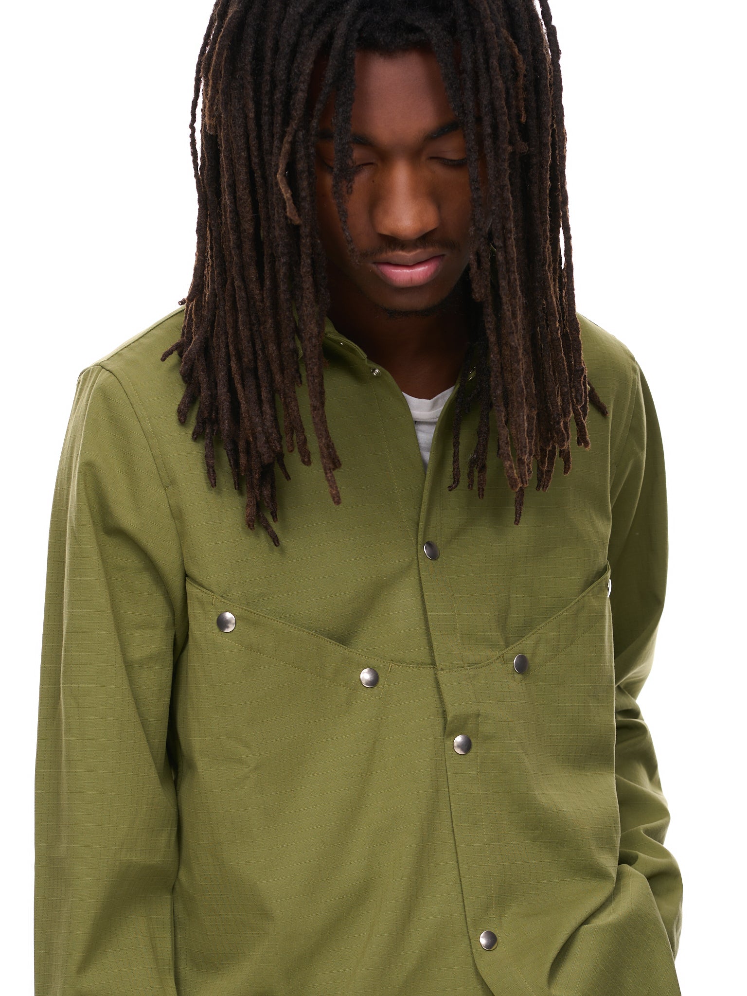 Snap Front Ripstop Shirt (SR01535481-JOR-KHAKI)