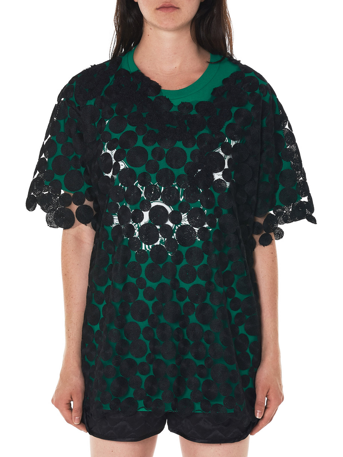 Lace Tunic Top (SS036TC-18C-GREEN-BLACK)