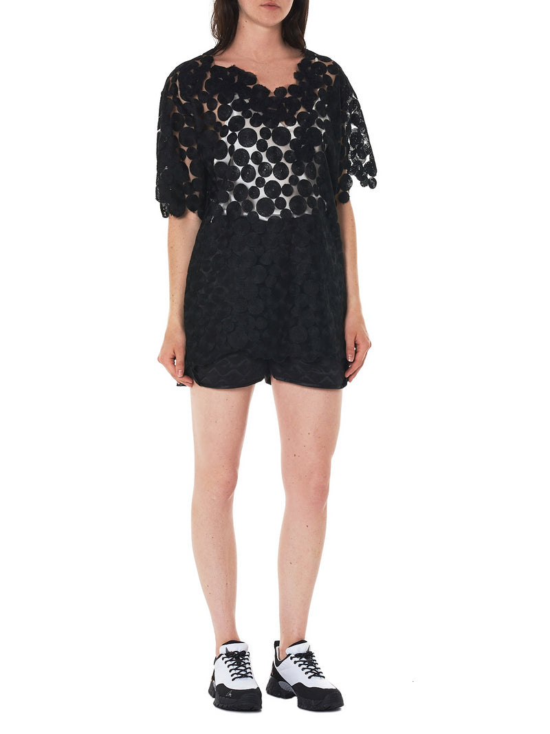 Lace Tunic Top (SS036TC-18C-GREEN-BLACK)