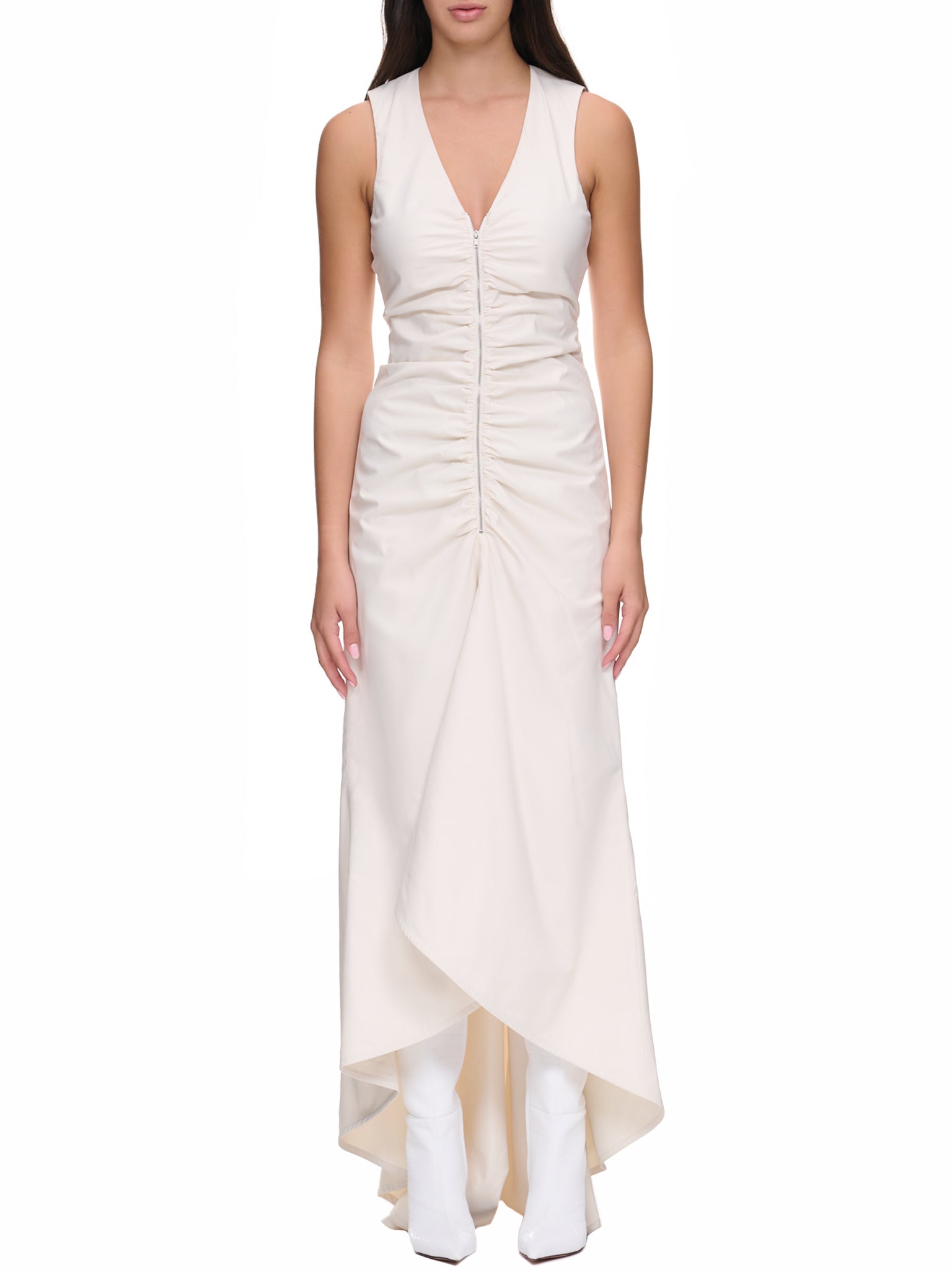 PUPPETS AND PUPPETS | H.Lorenzo|Ruched Dress (SS23D32-IVORY) PUPPETS AND PUPPETS | H.Lorenzo|Ruched Dress (SS23D32-IVORY)