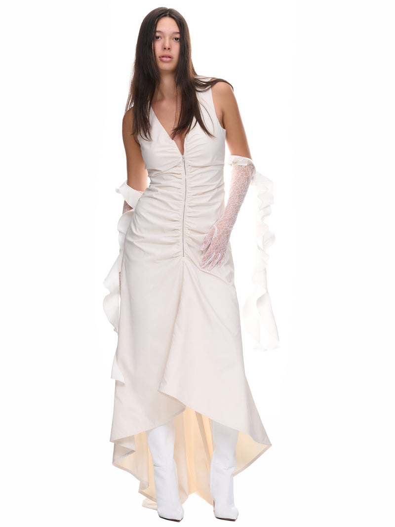 Ruched Dress (SS23D32-IVORY)