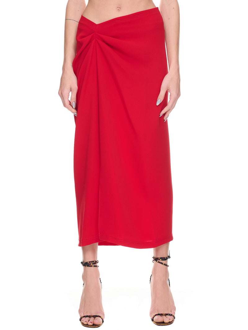 Ruched Skirt (SS23SK10-RED)