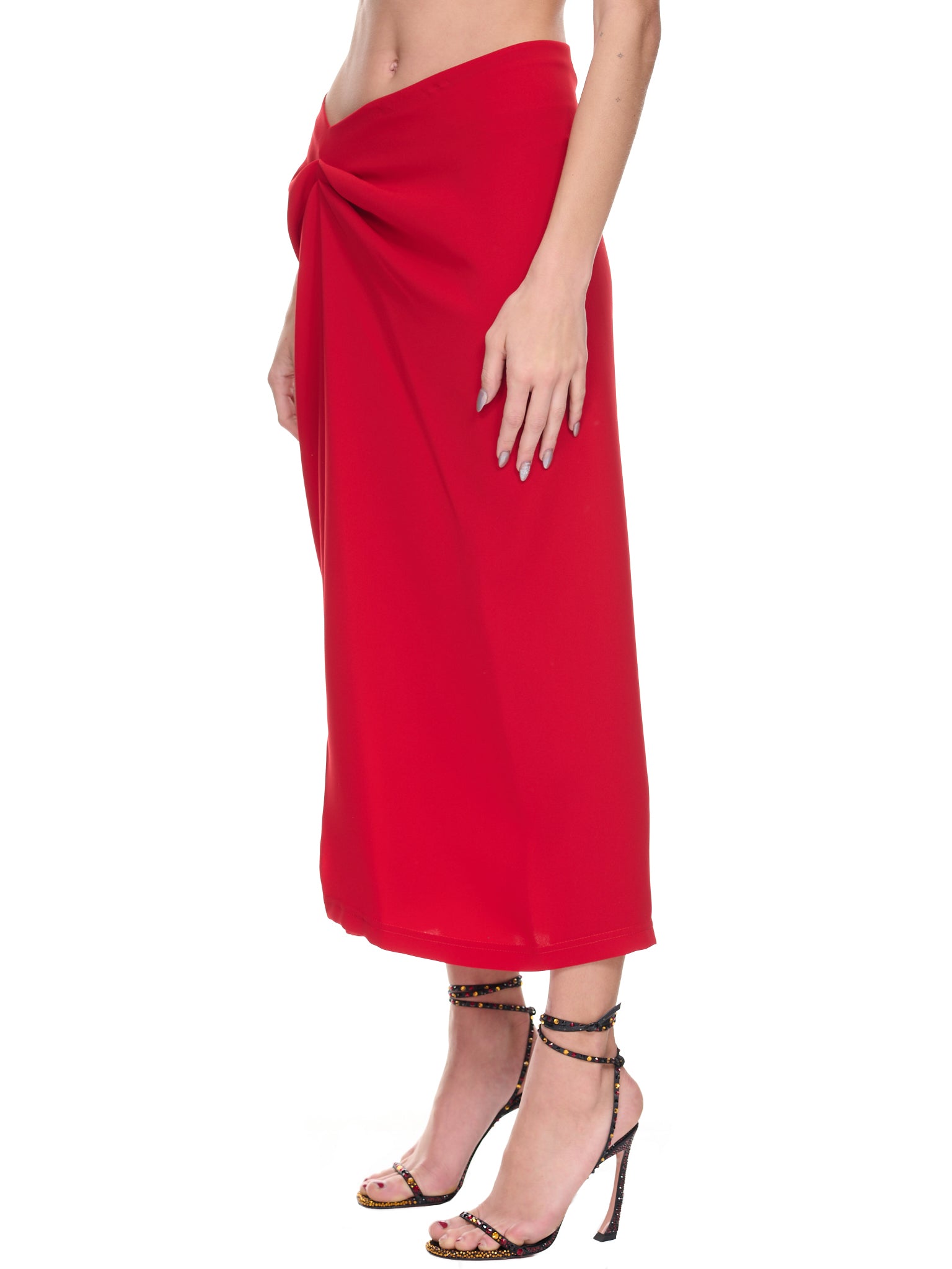 Ruched Skirt (SS23SK10-RED)