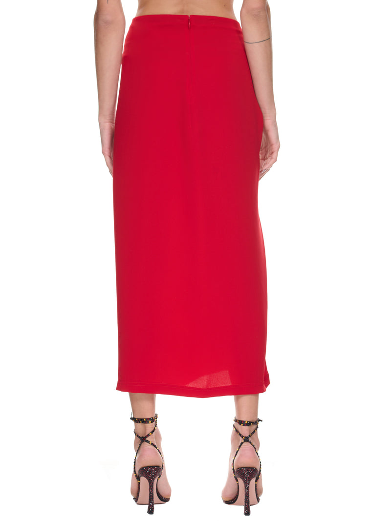 Ruched Skirt (SS23SK10-RED)