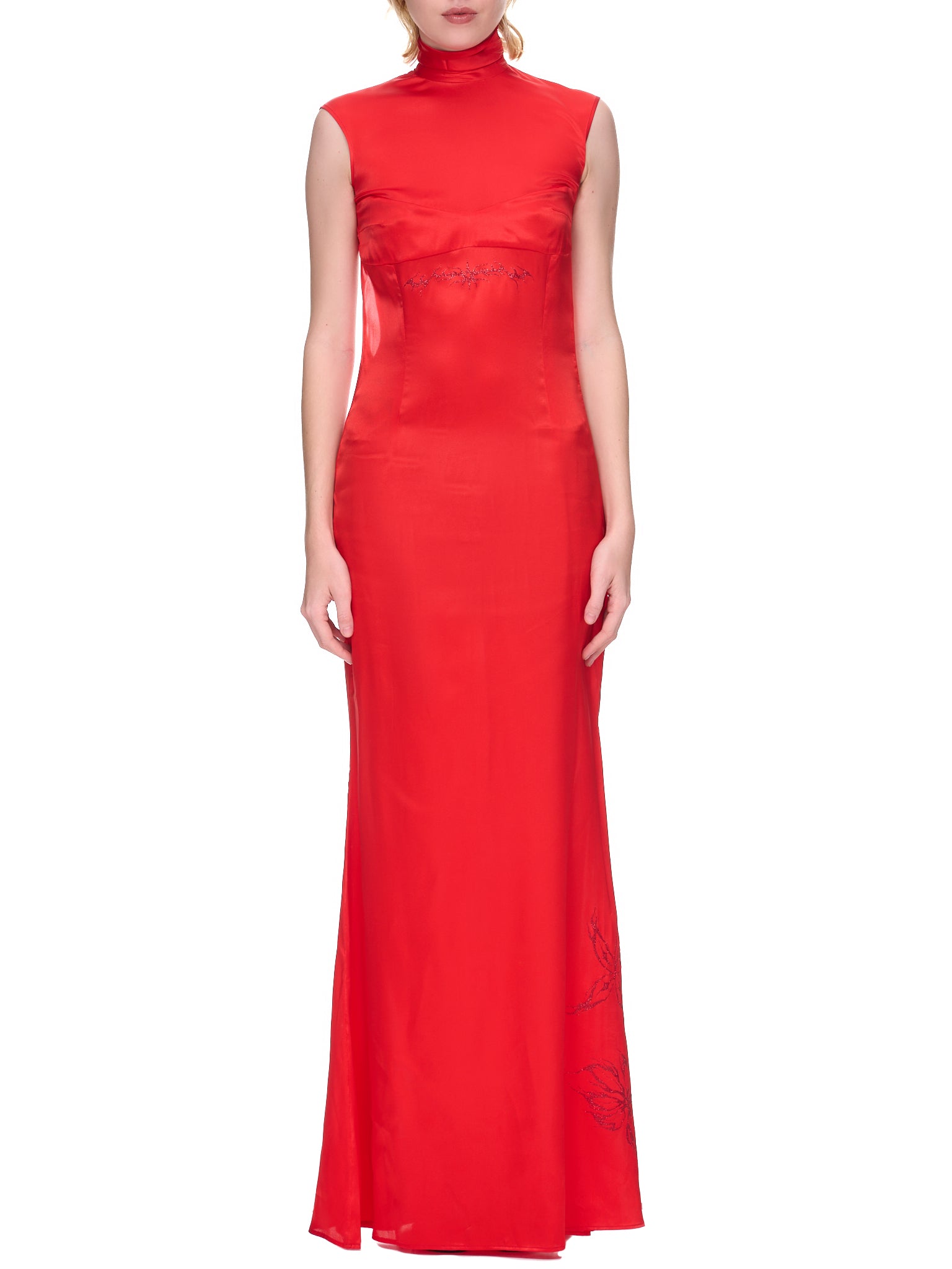 Silk Tattoo Maxi Dress (STLD-SILK-TATTOO-RED)