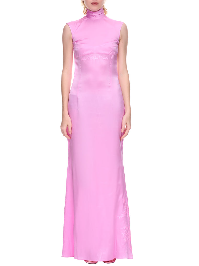 Silk Tattoo Maxi Dress (STLD-SILK-TATTOO-PINK)