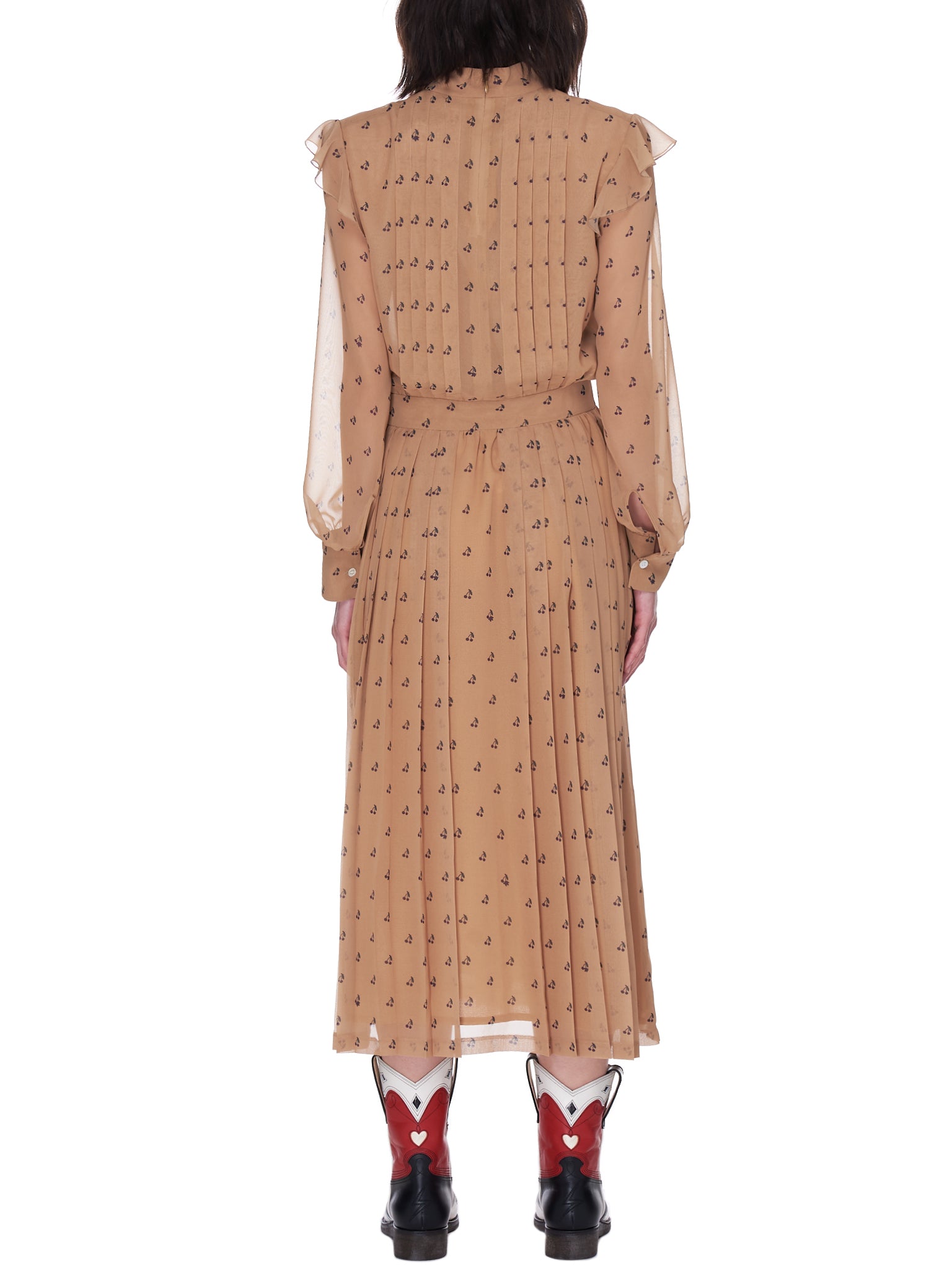 Pleated Cherry Dress (SU1A1702-BEIGE-BASE)