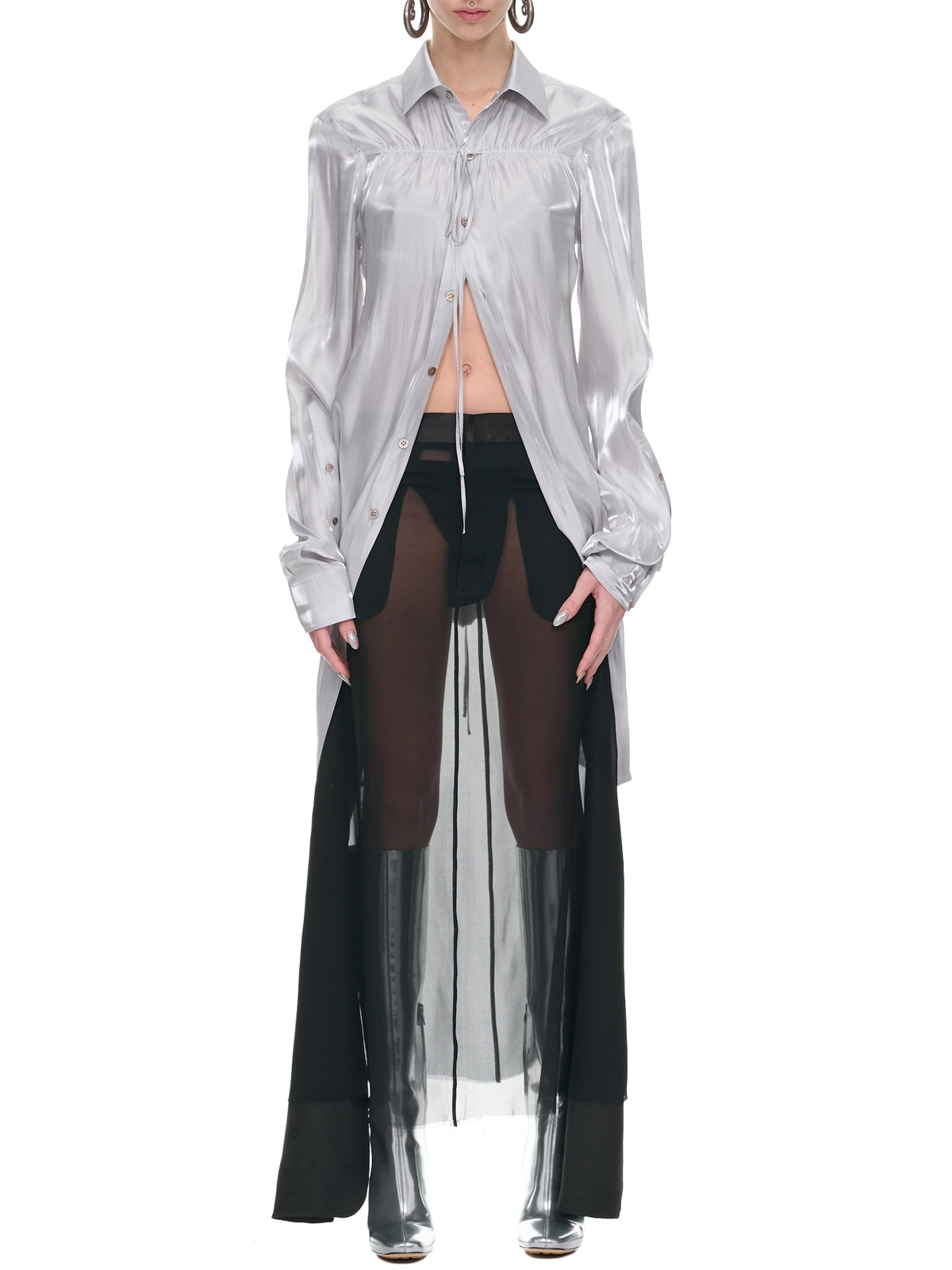 Folded Drape Shirt (SY-T7-SILVER)