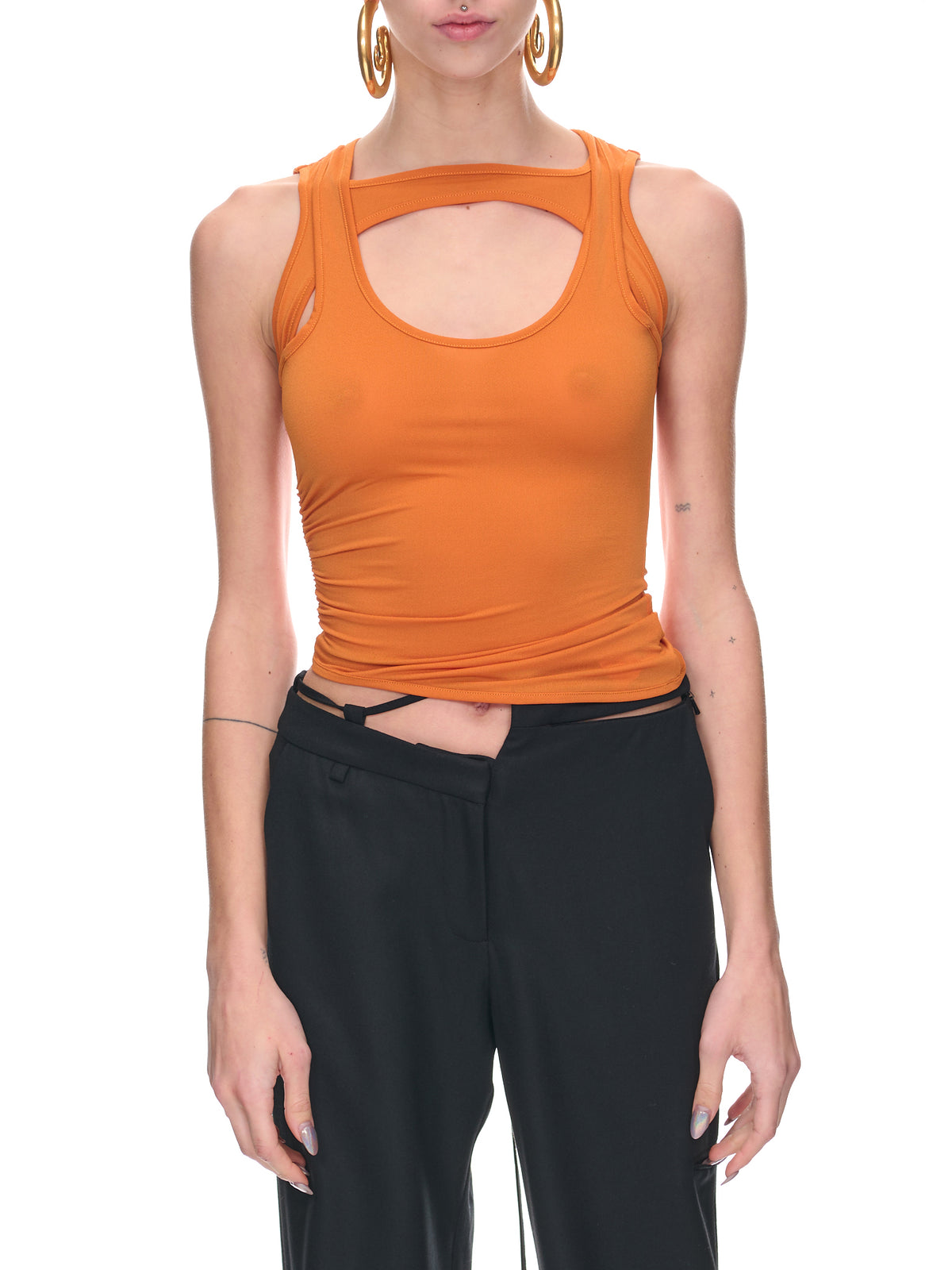 Army Rib Top (T021-SHEER-ORANGE)