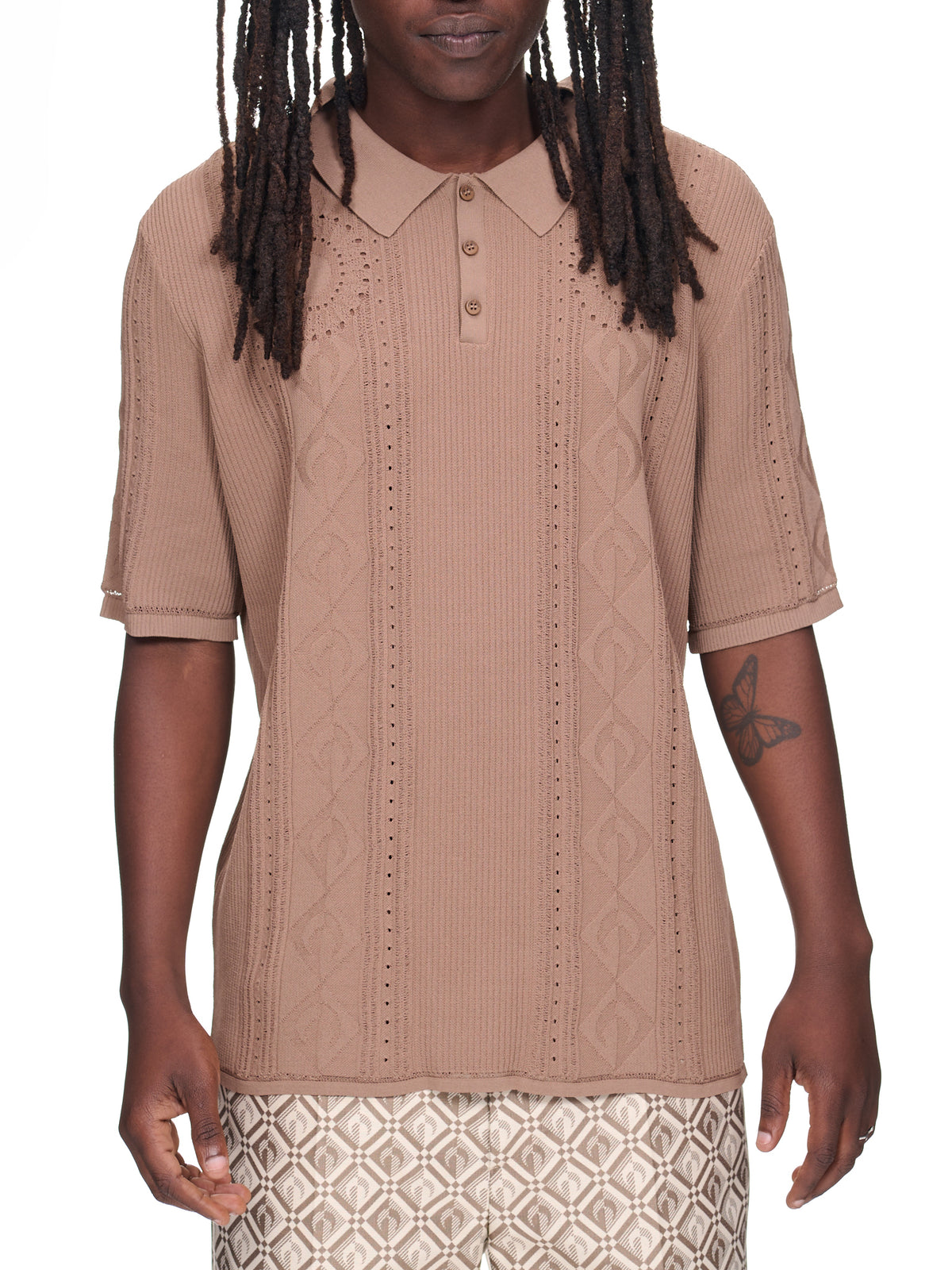 Moon Polo Knit Shirt (T167M-KNIVI035-BEIGE)