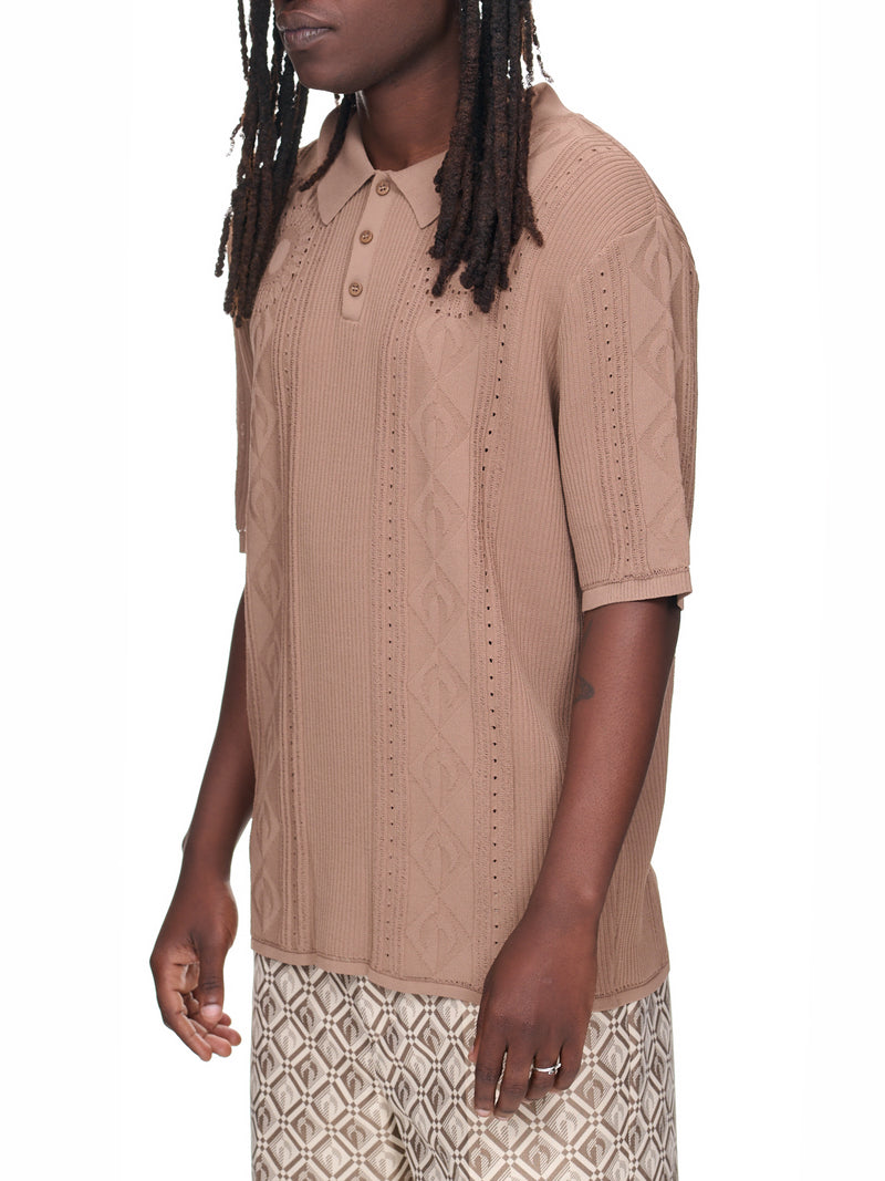 Moon Polo Knit Shirt (T167M-KNIVI035-BEIGE)