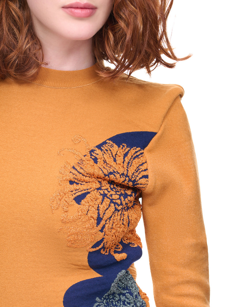 Lame Jacquard Knit Top (TA22-XN001-E-MUSTARD)