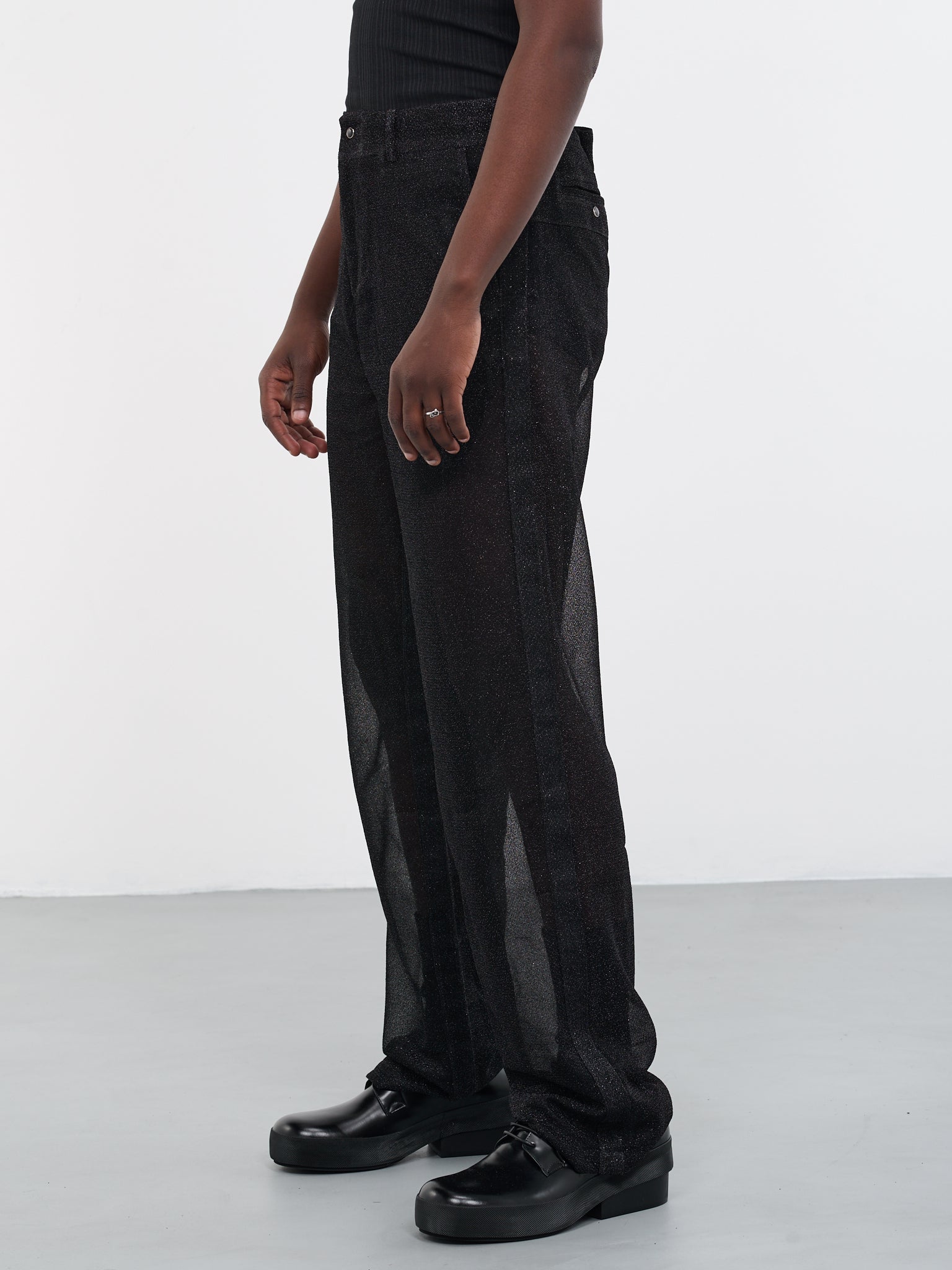 Sparkle Silk Velour Trousers (TJMSS23T01-BLACK)