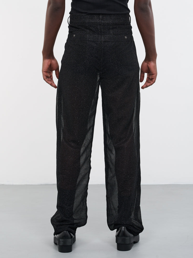 Sparkle Silk Velour Trousers (TJMSS23T01-BLACK)