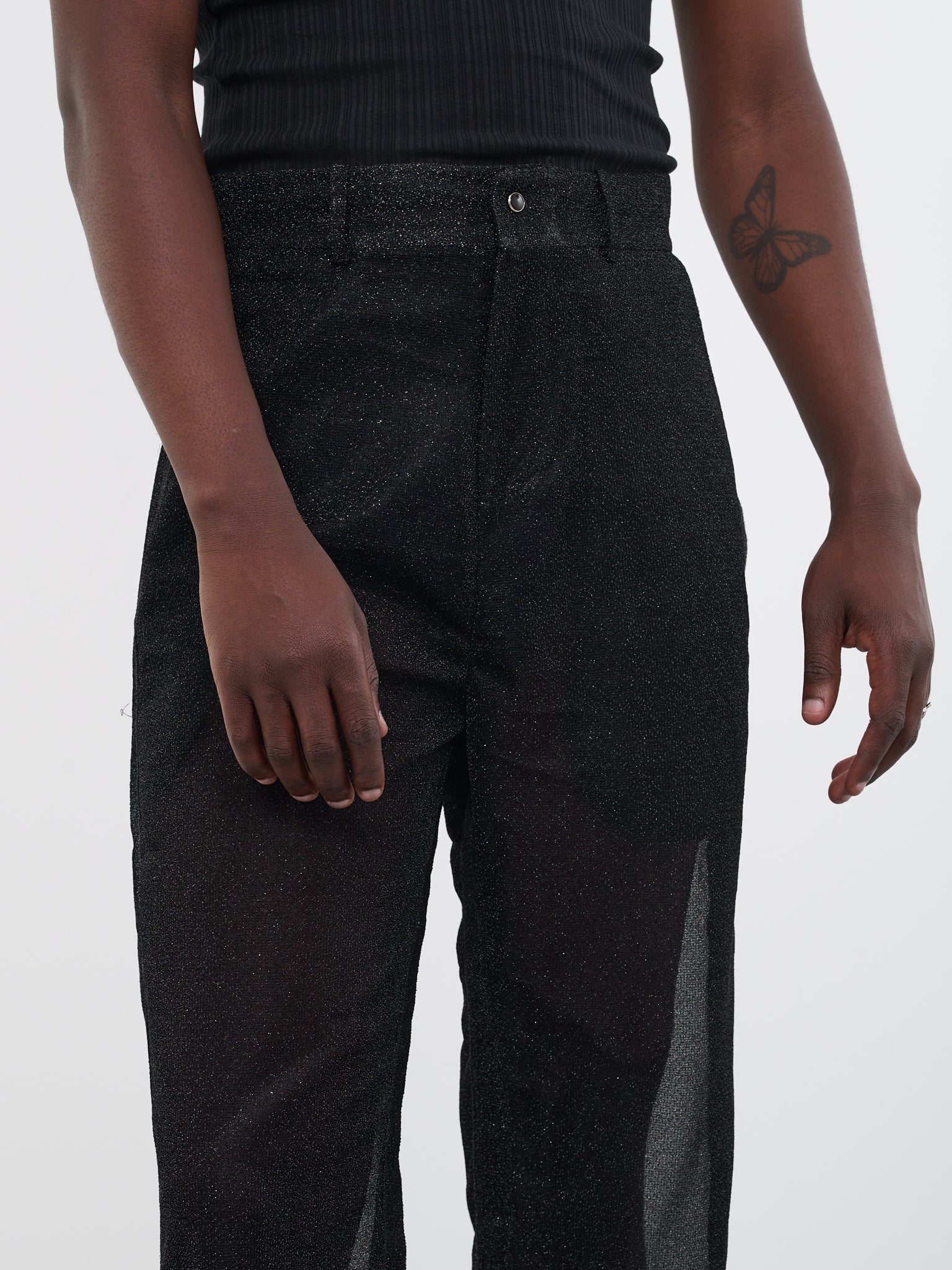 Sparkle Silk Velour Trousers (TJMSS23T01-BLACK)