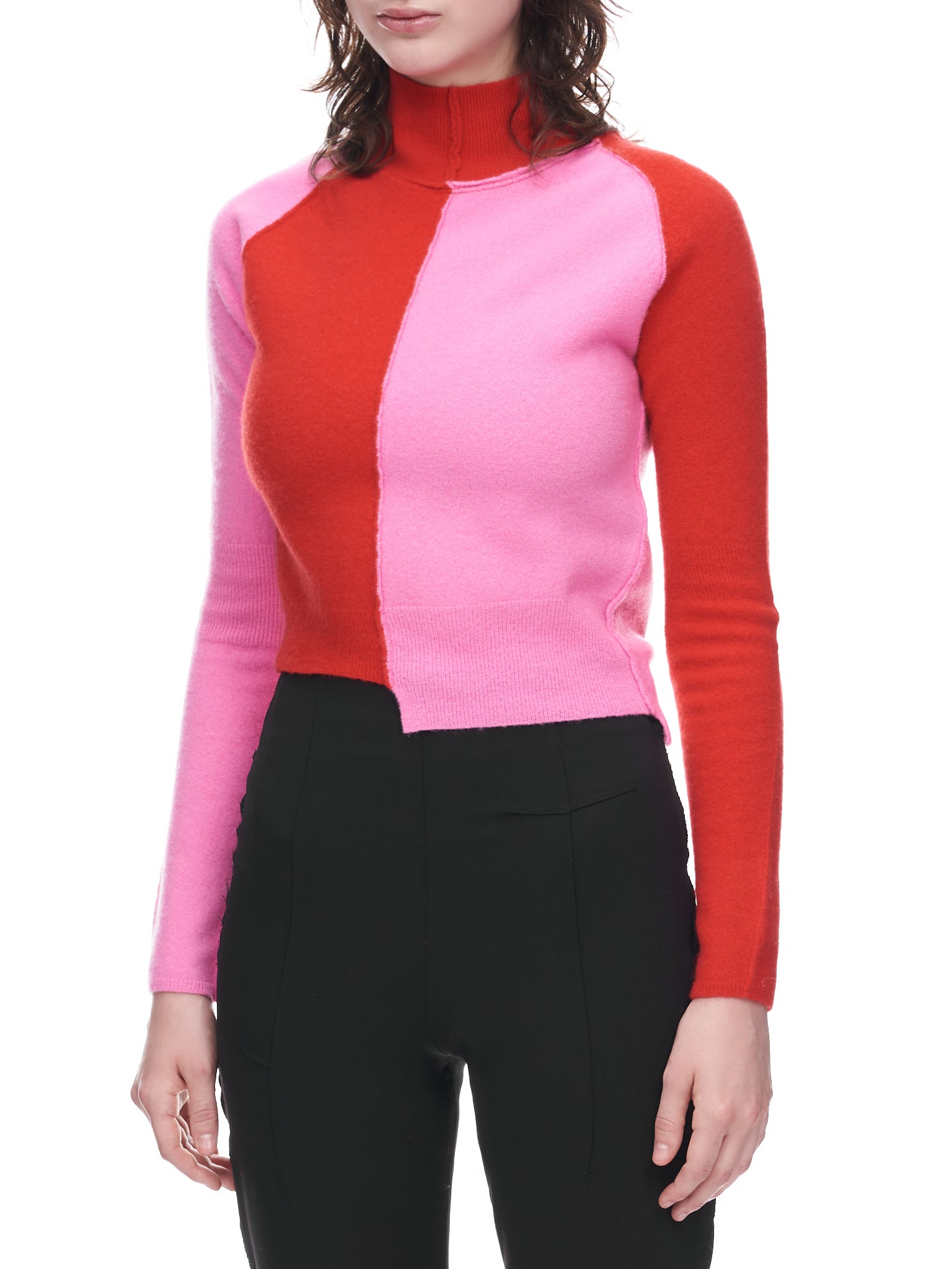 Patched Tonal Sweater (TO15514931-0931-PINK-RED)