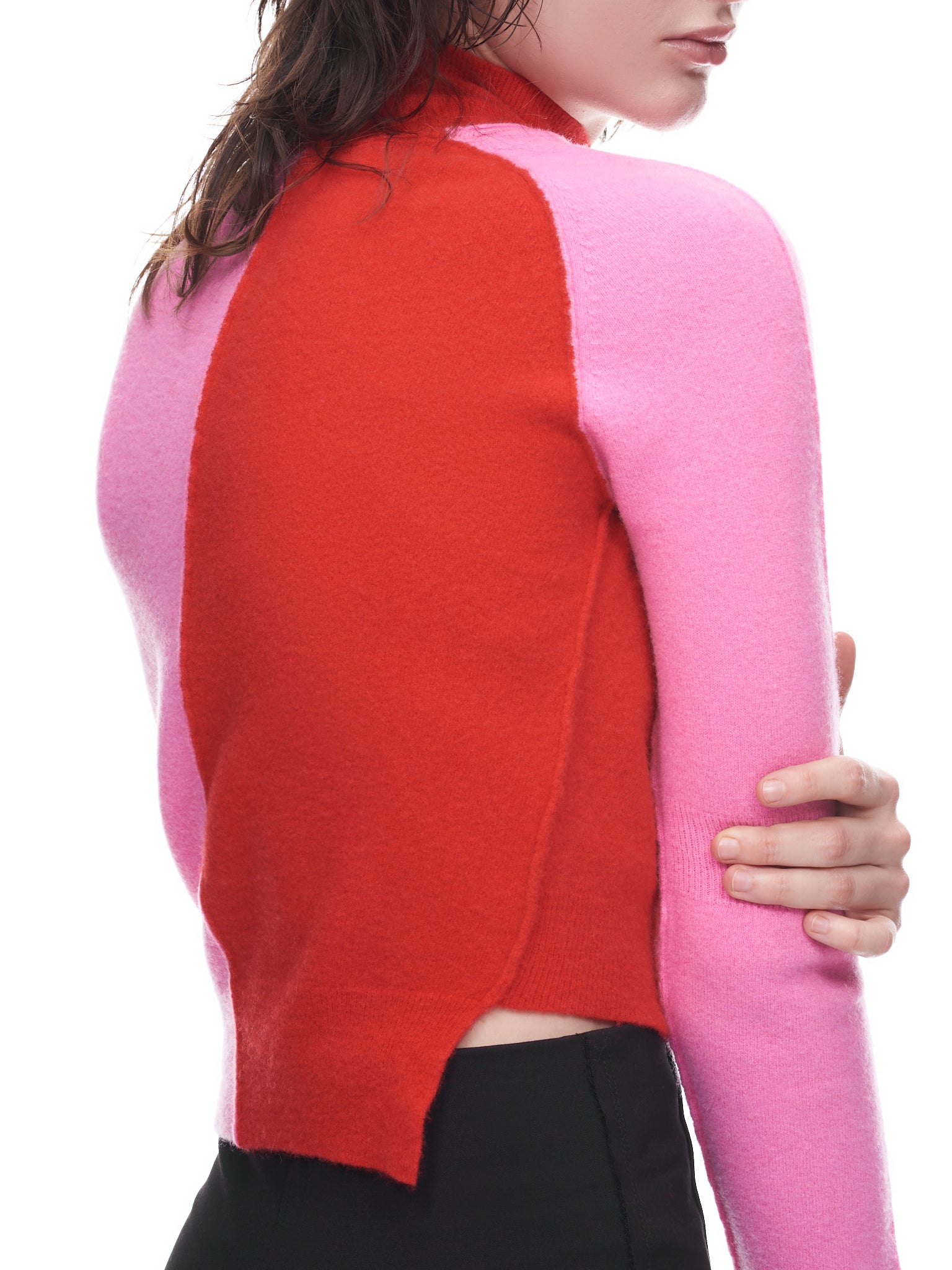 Patched Tonal Sweater (TO15514931-0931-PINK-RED)