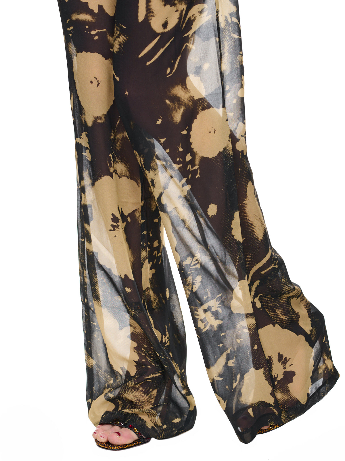Chiffon Trousers (TR40-2-BROWN-BLACK)