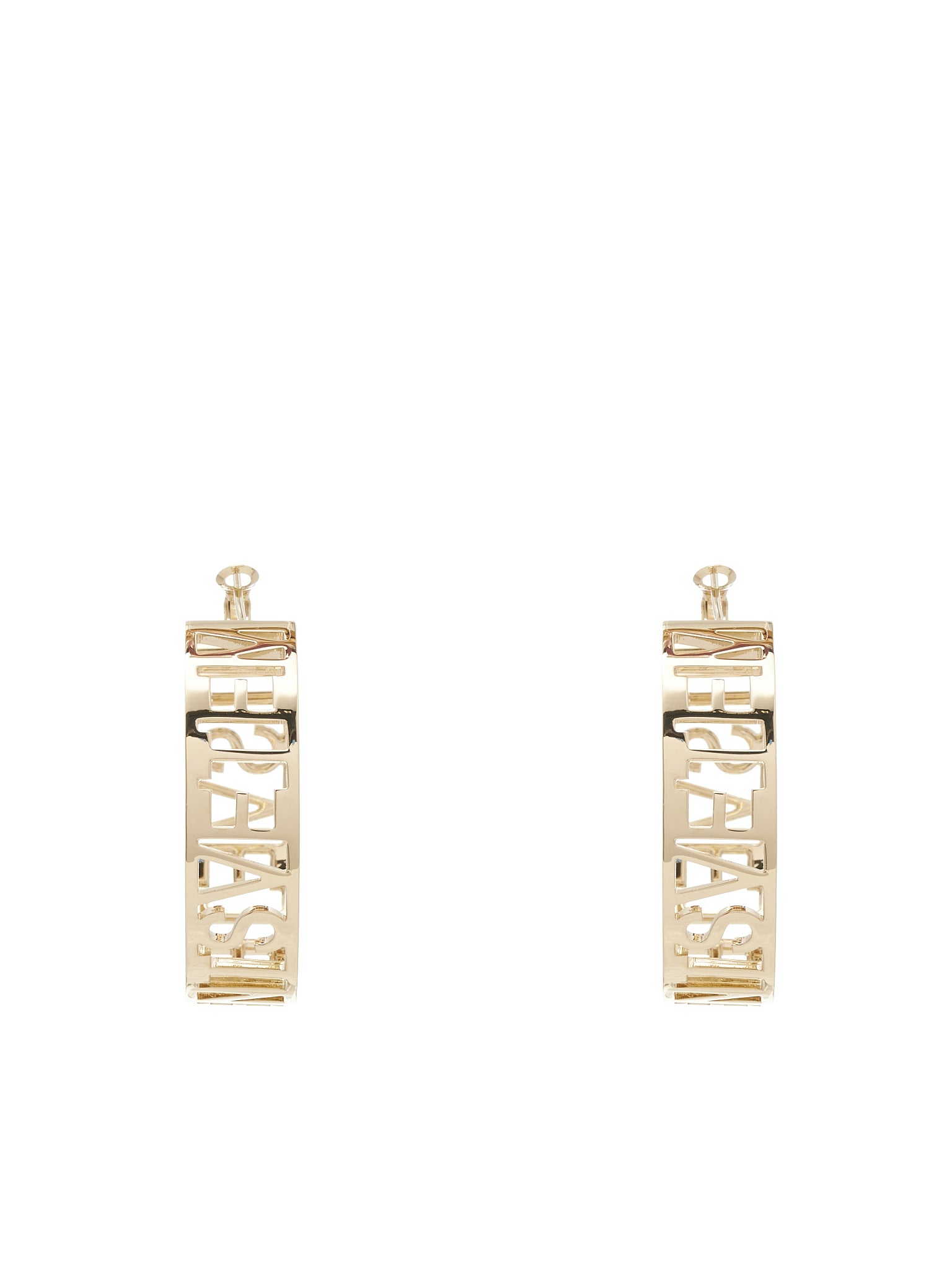 Vetements Logo Lettering Hoop Earrings | H.Lorenzo - front