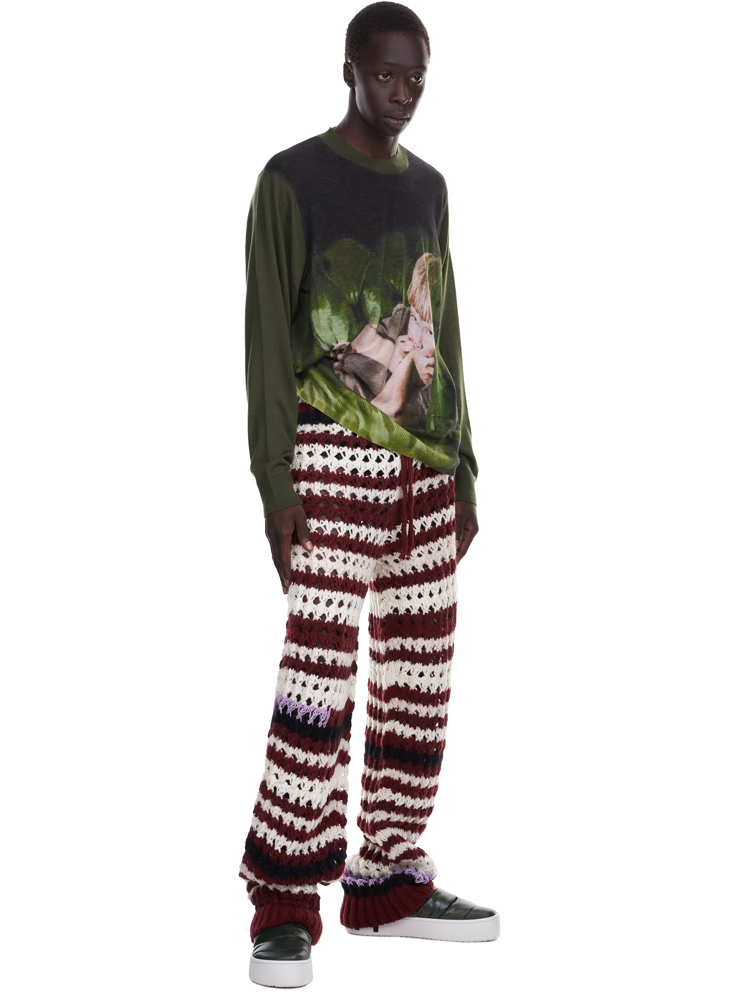 Undercover Crewneck Jacquard Graphic Sweater | H. Lorenzo - styled 